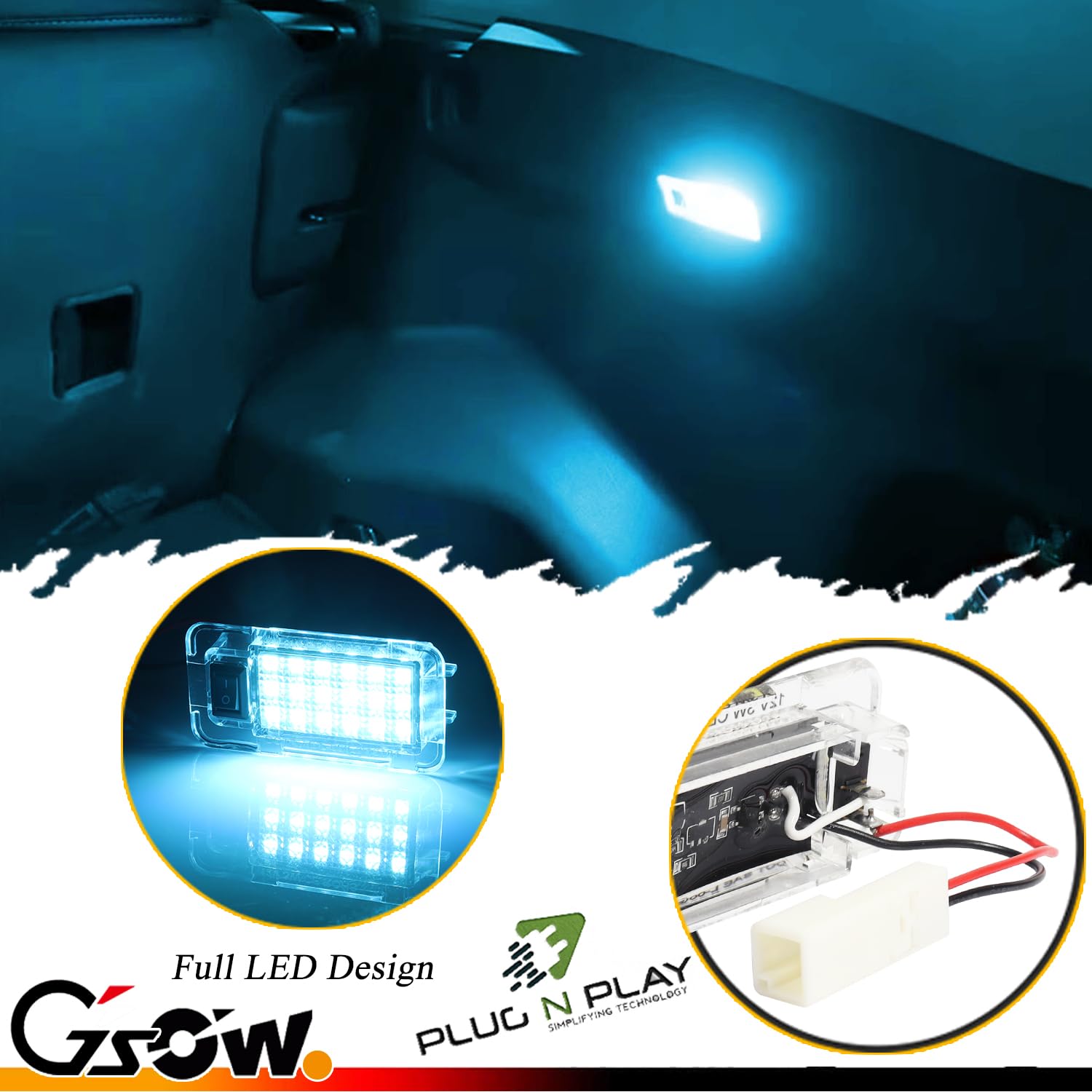GSOWO Led Cargo Lamp for Toyota RAV4 2022-2025, Ice Blue Trunk Ceiling Light, Decorative Atmosphere Lamp, 1 PC