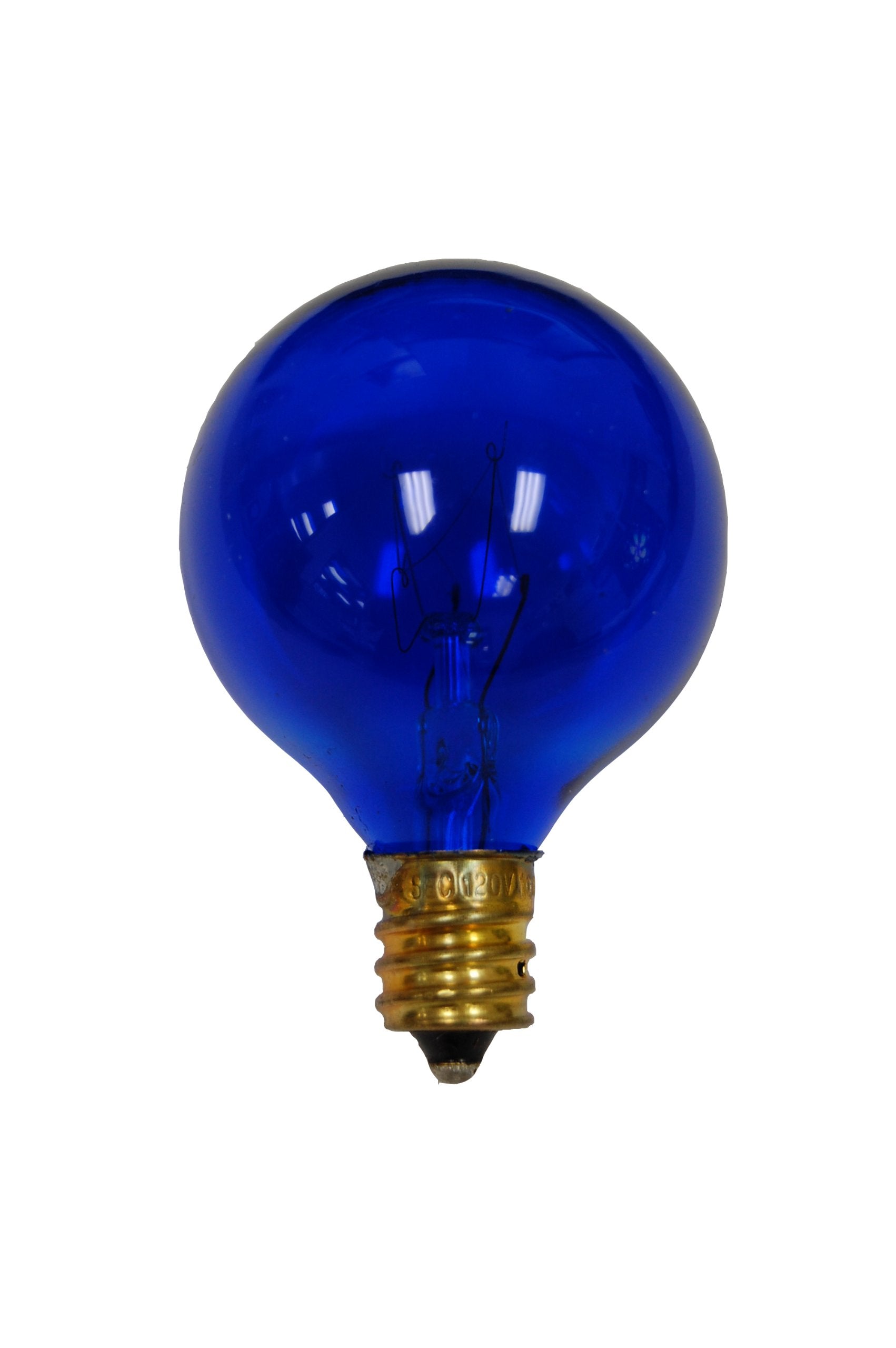 Satco S3834 10 Watt G12.5 Incandescent 120 Volt Candelabra Base Light Bulb, Transparent Blue