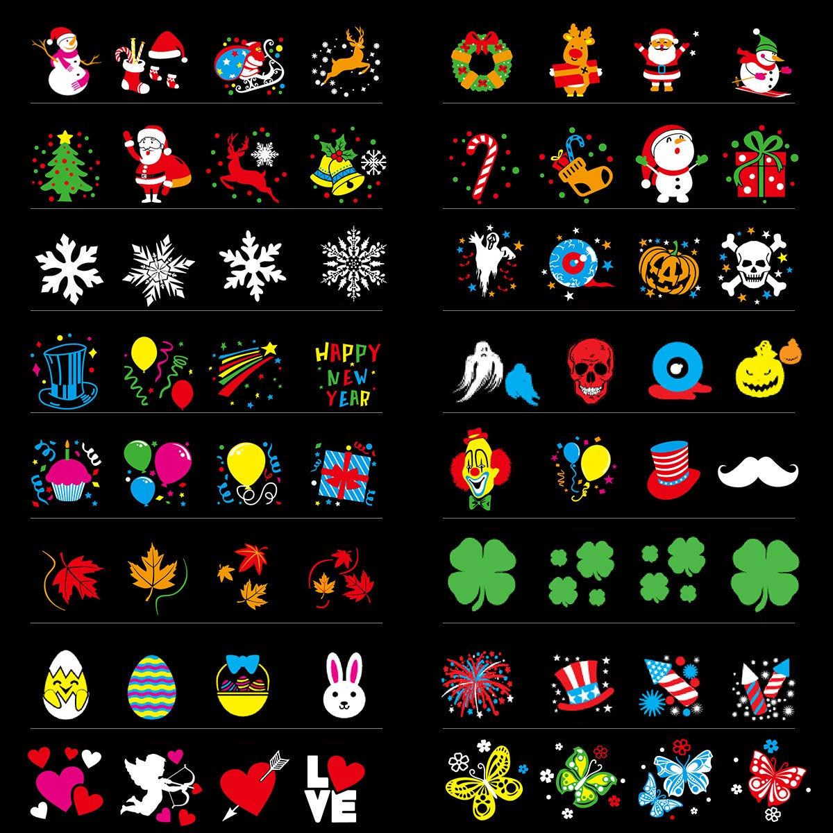 Christmas Halloween Lights Projector,Holiday Projector Light,Waterproof Ip65 Indoor Motion Remote 10W Led Projector,16 Slides Ho