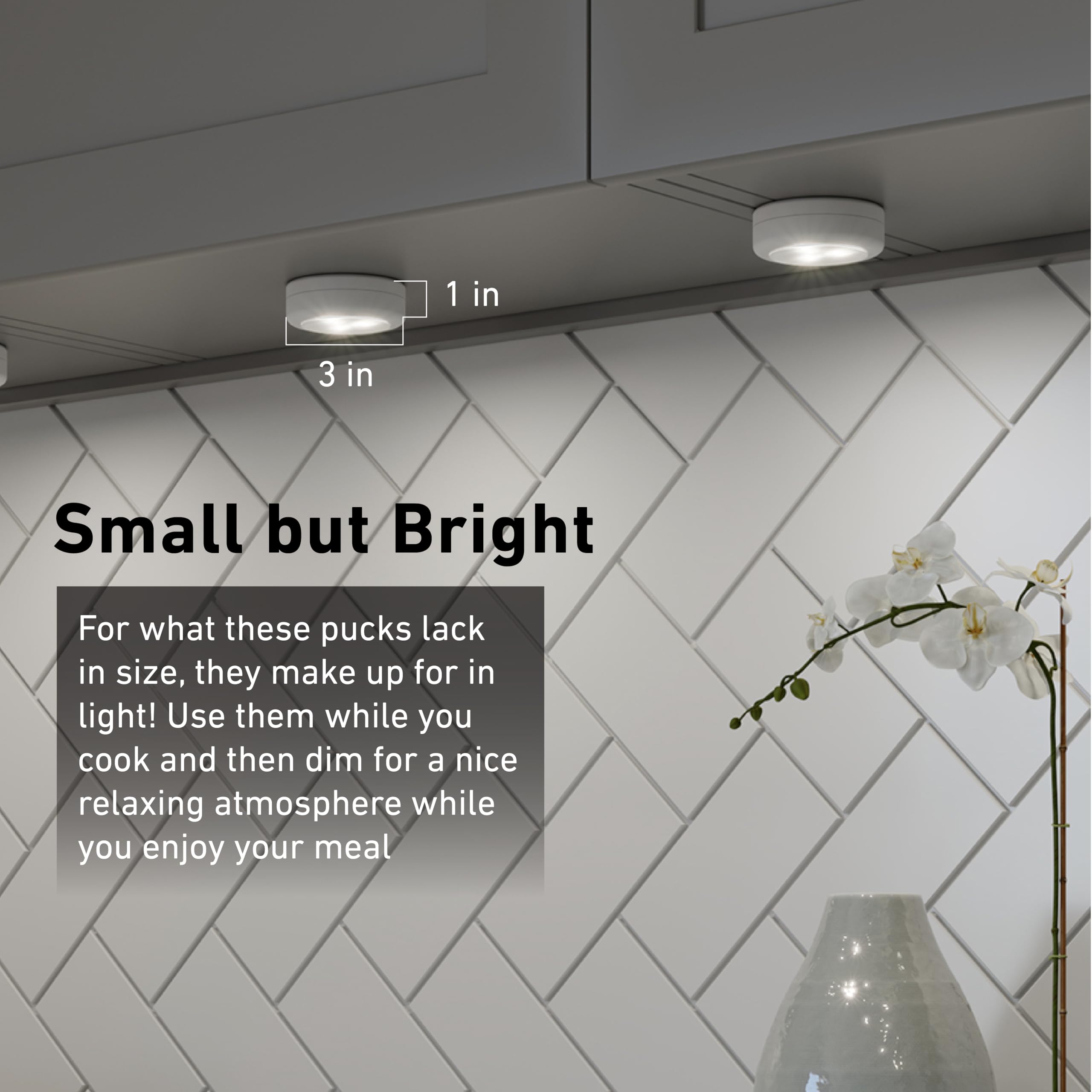 Good Earth Lighting Bo1182-Whg-03Lf6-E Tap Puck, White Molded