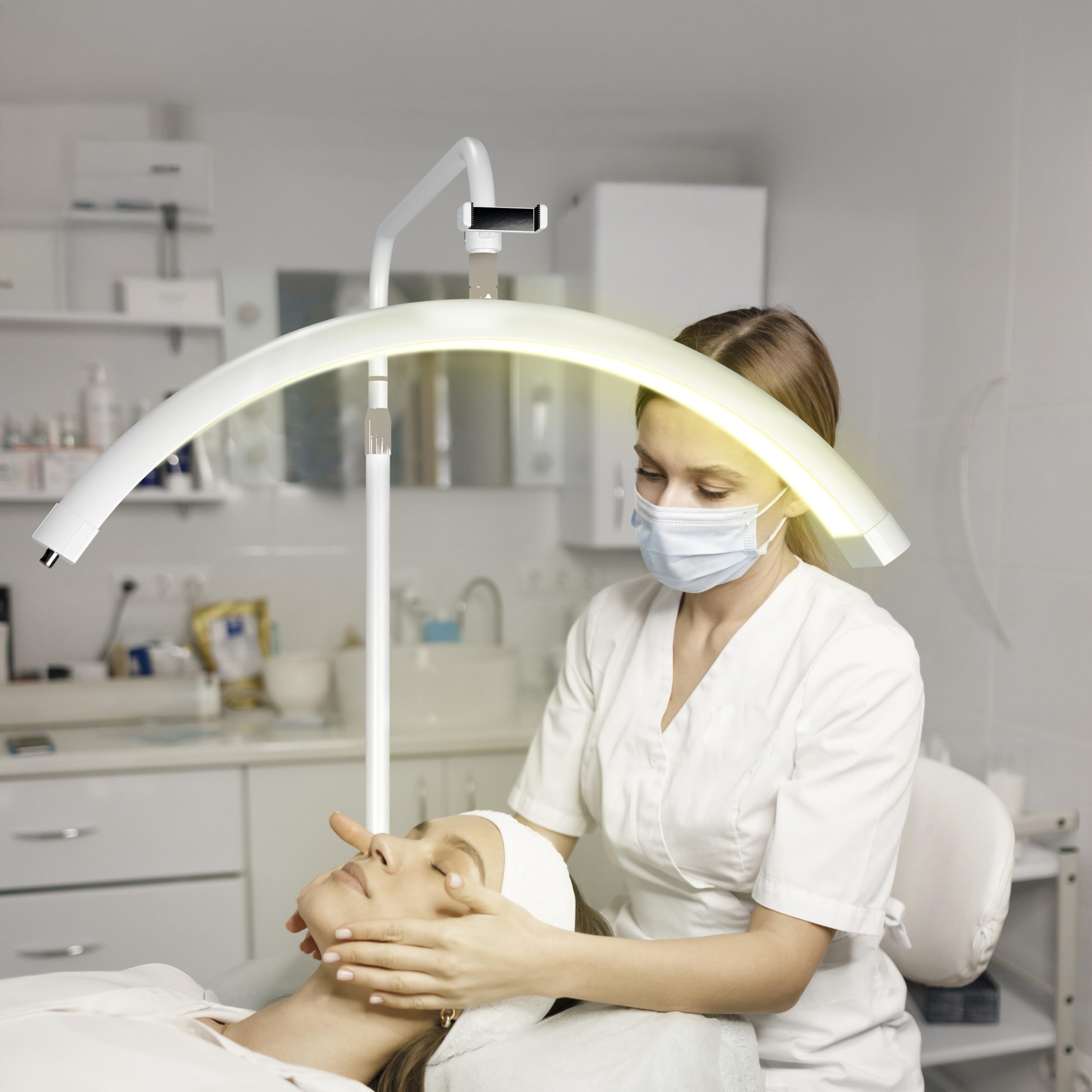 Hi_Friend 28 Inch Lash Light For Eyelash Tech, Arched Eyelash Extensions Led Lamp, Half Moon Light, Esthetician Eyelashes Led Li