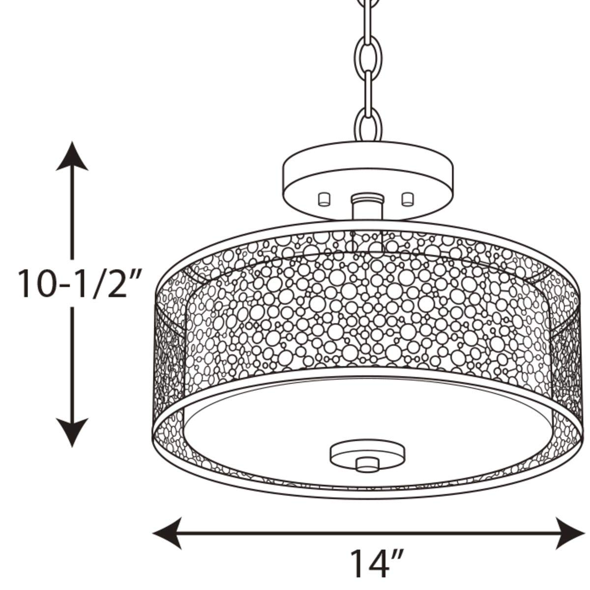 Progress Lighting Mingle LED Semi-Flush Mount 14" Nickel Alloy Steel P2320-0930K9