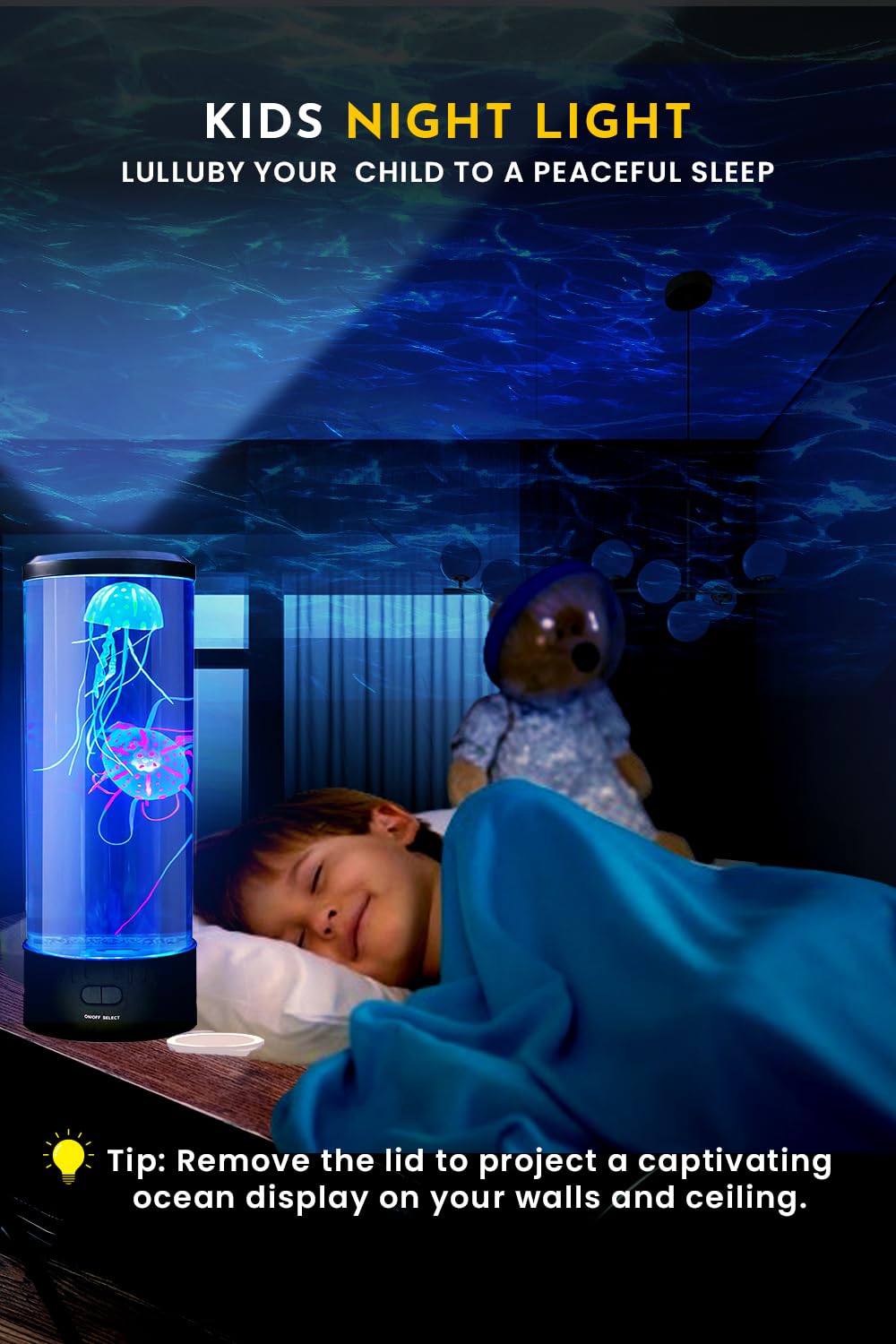 Brewish Jellyfish Lamp With 20W Bluetooth Speaker, 16 Color Changing Mood Lamp, 5 Modes Aquarium Night Light For Kids, Birthday,