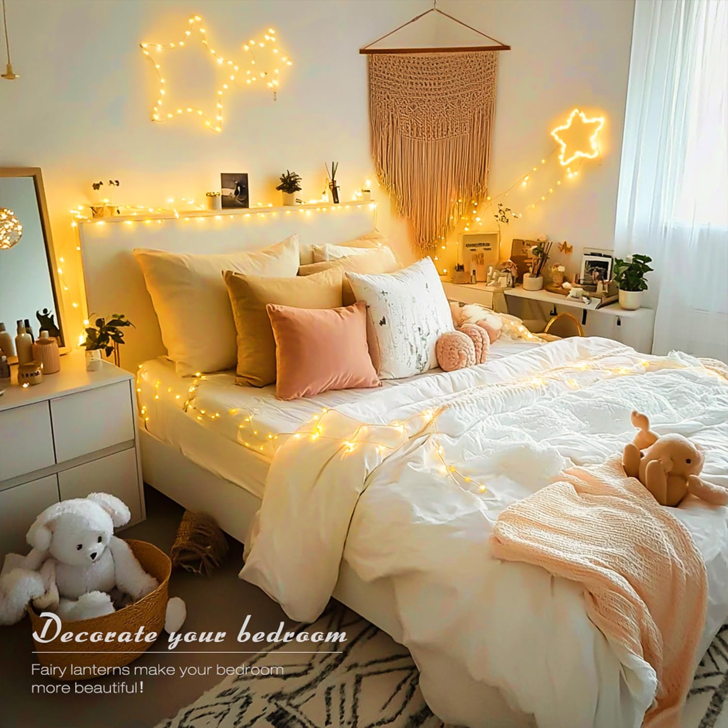 Jmexsuss 300 Led Fairy Lights Plug In, 132 Ft 8 Modes Remote Control Twinkle String Lights With Wheel, Warm White Christmas Ligh