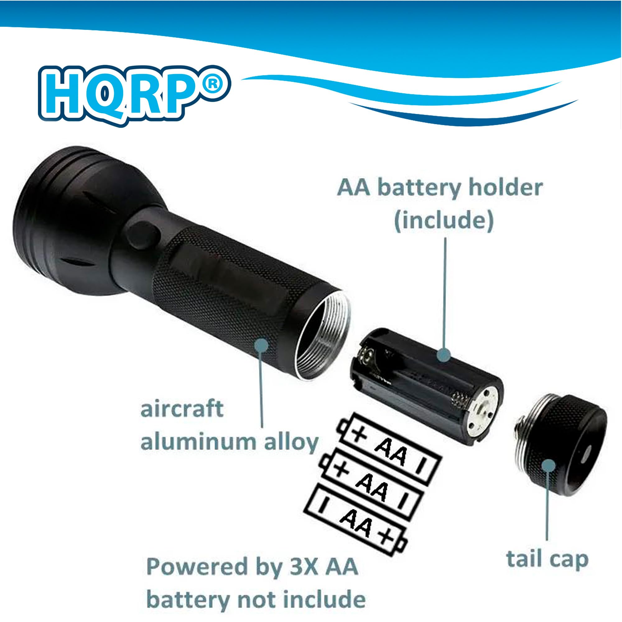 HQRP 390 nM 51 LED Flashlight Blacklight for Hotel Room Inspection, Saliva Sperm Identification, Pet Urine Detection, Scorpion H