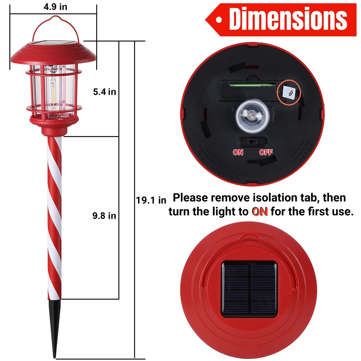 Dynaming 6 Pack Dual Use Solar Christmas Path Lights Outdoor, Hanging Lantern Solar Garden Light With Edison Bulb, Xmas Pathway