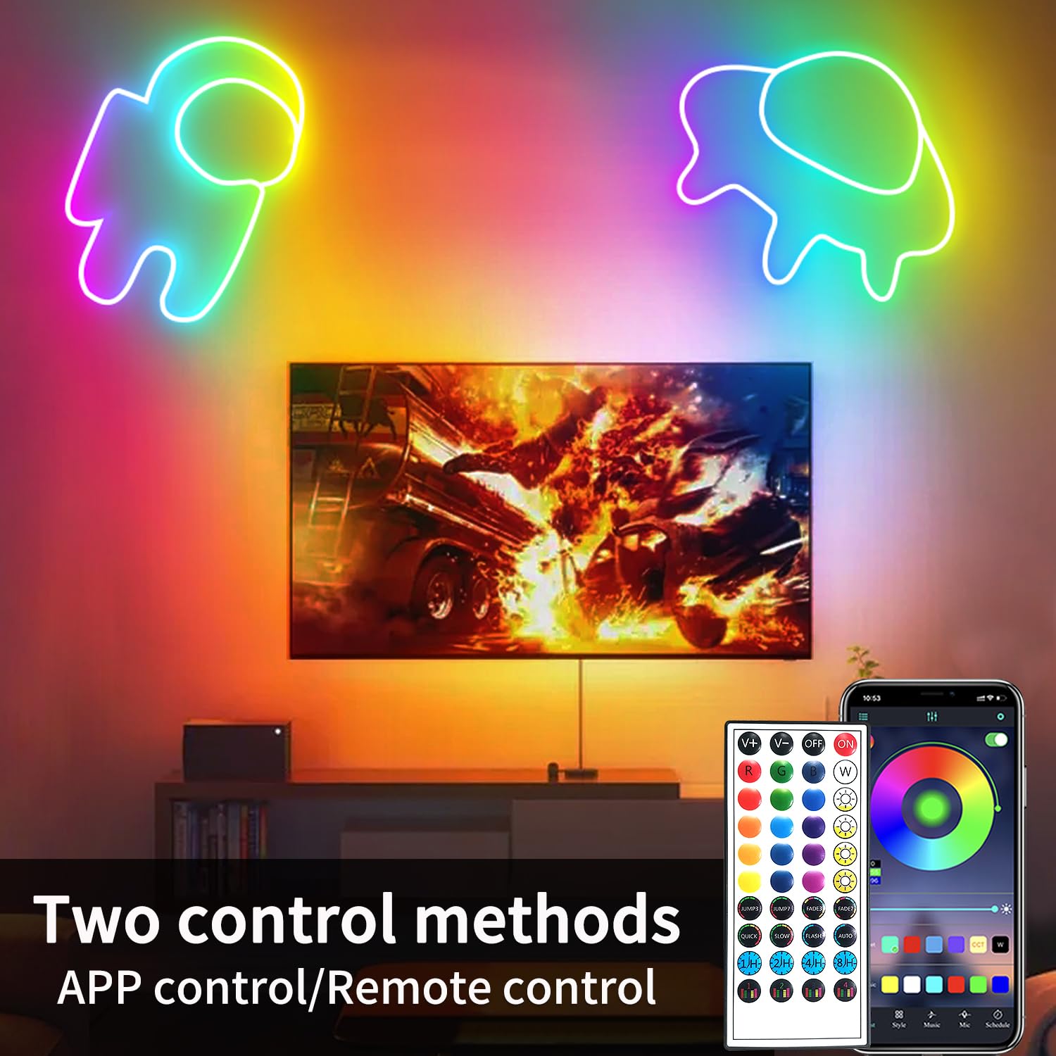 Segrass Led Neon Lights Strip 132Ft,Dc 24V Rgb Led Neon Light Strip App Remote Controls Control Waterproof Flexible Neon Led Rop