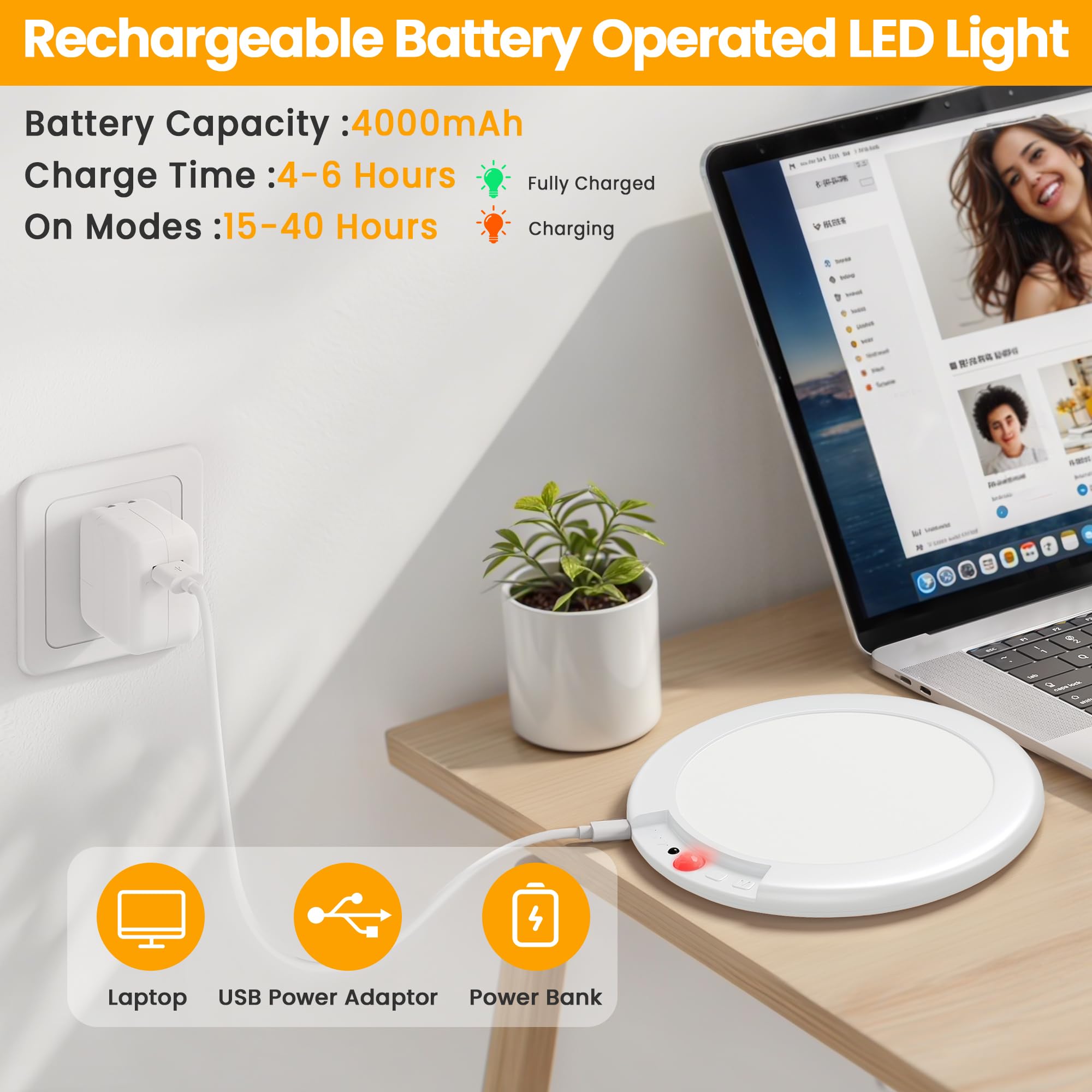 Sunrider 2Pack Rechargeable Motion Sensor Led Ceiling Light With Remote, 3Cct Cordless Closet Lights Battery Operated For Shower