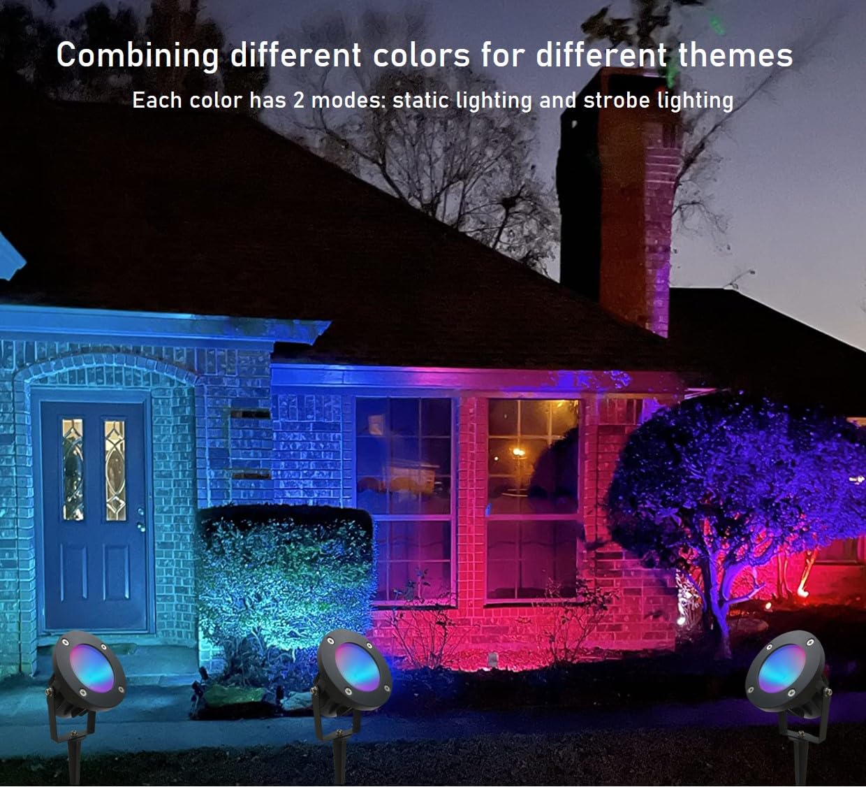 TOVEENEN 25W Color LED Outdoor Landscape Spotlight - Waterproof RGB, Aluminum, Black, Model BG25D