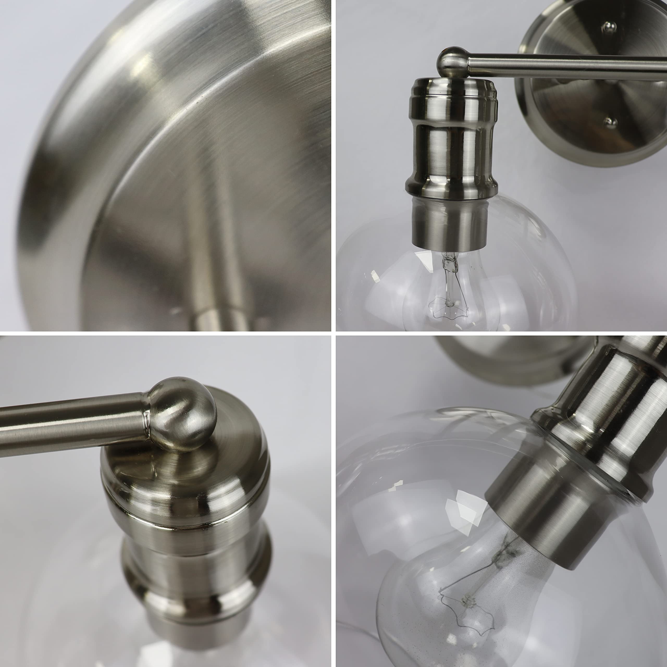 Chloe Lighting OXA 2 Light Vanity Bath Light 14in Wide Brushed Nickel Glass CH6S001BN14-BL2