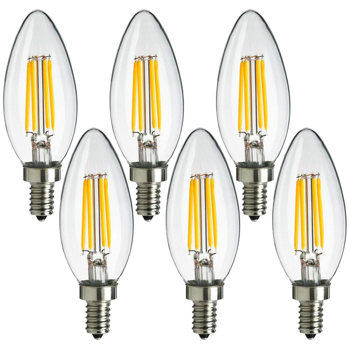 Maxlite Candelabra Led Chandelier Bulbs, 40W Equivalent, Enclosed Fixture Rated, 300 Lumens, Dimmable Filament Candle Bulbs, E12