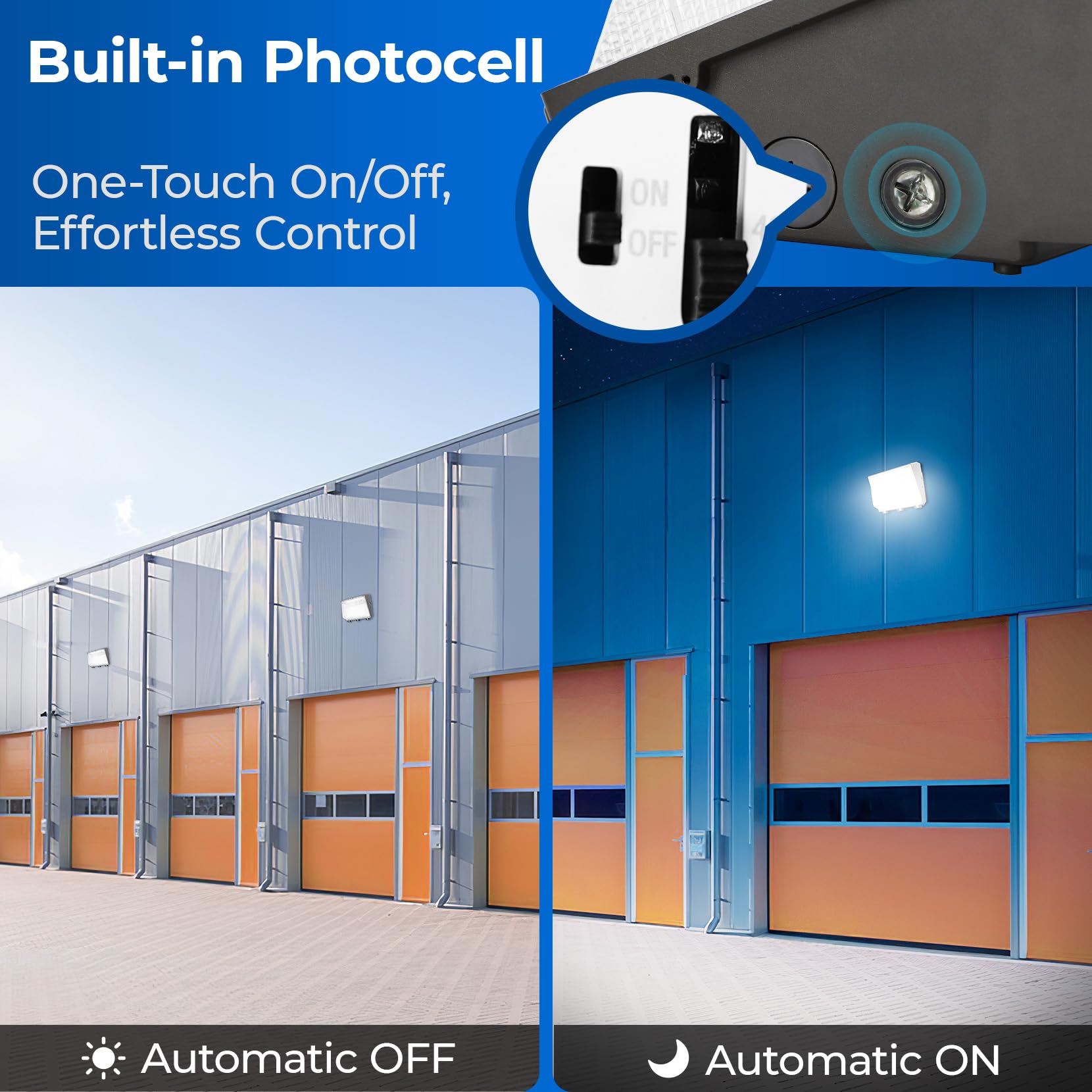 Cinoton 120W Led Wall Pack Light With Dusk To Dawn Sensor, 120W/100W/60W, 5000K/4000K/3000K Switchable, [100-277V] Ip65 Outdoor
