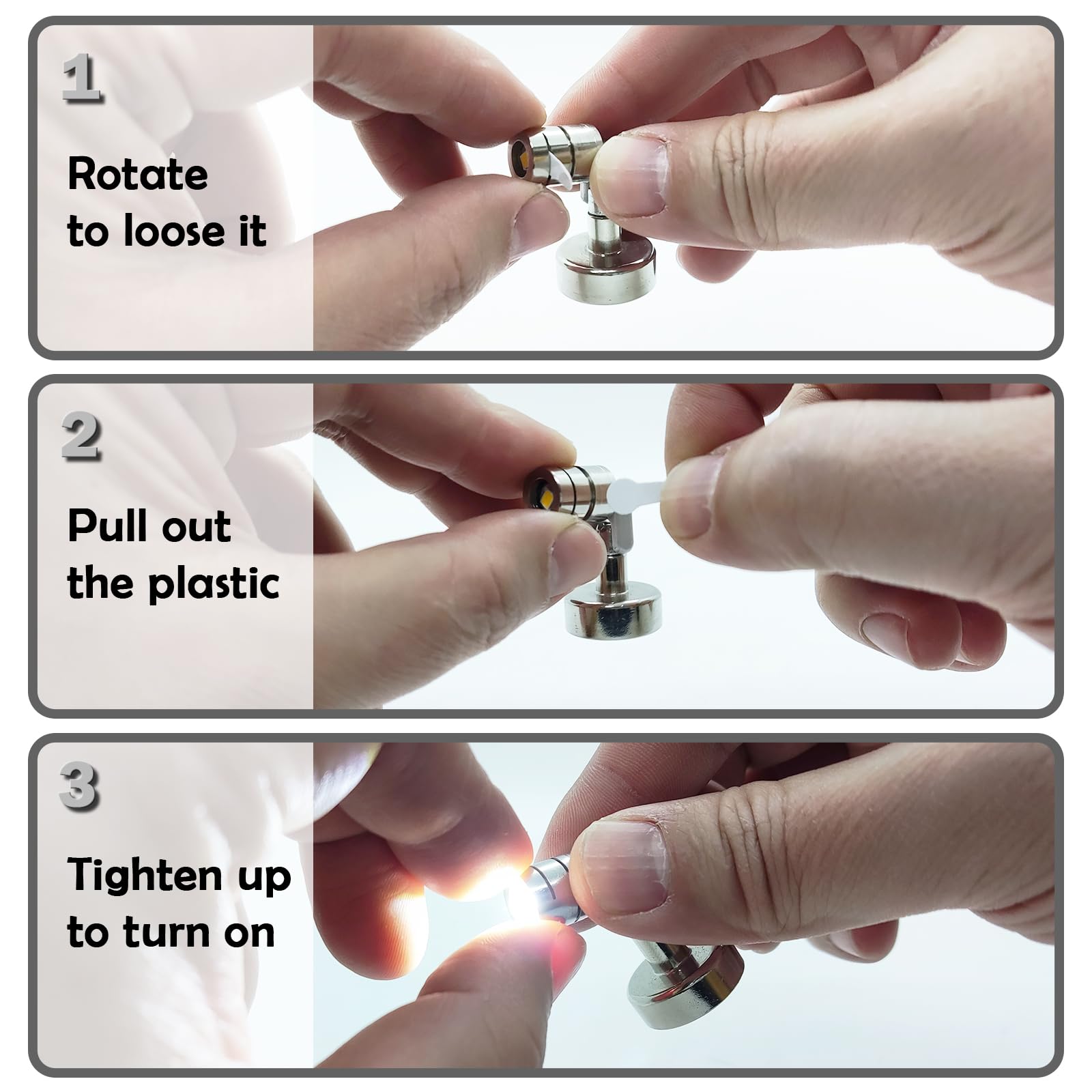 Suzeyar Metal Miniature Led Light,Tiny Spot Light With Magnet Base,Battery Operated Led Lights,Wireless Miniature Spot Light For