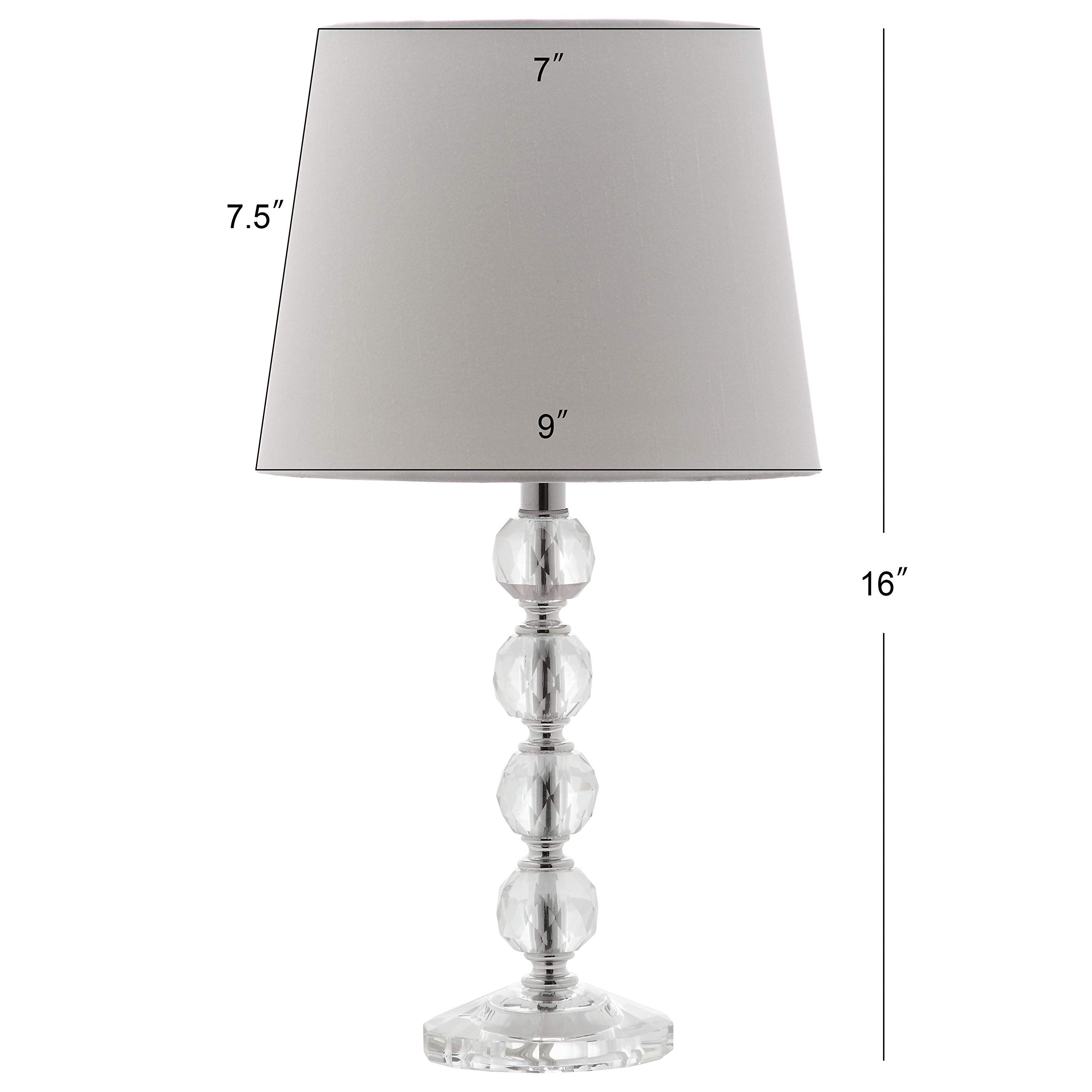 Safavieh Nola Modern Glam Table Lamp Set of 2, 16-Inch, Clear/White Crystal, Model LIT4123C-SET2, LED Bulbs Included