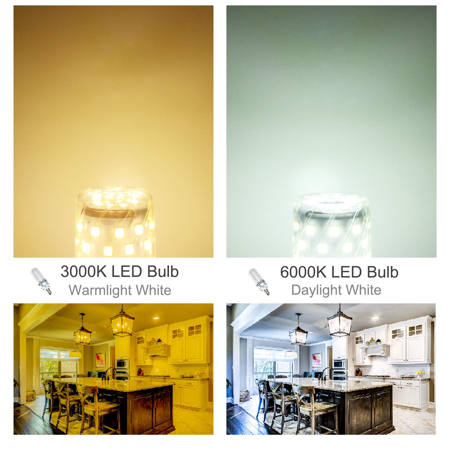 Tsoco E12 Led Bulbs, 16W Non-Dimmable Chandelier Lights, 6000K Daylight, Pack