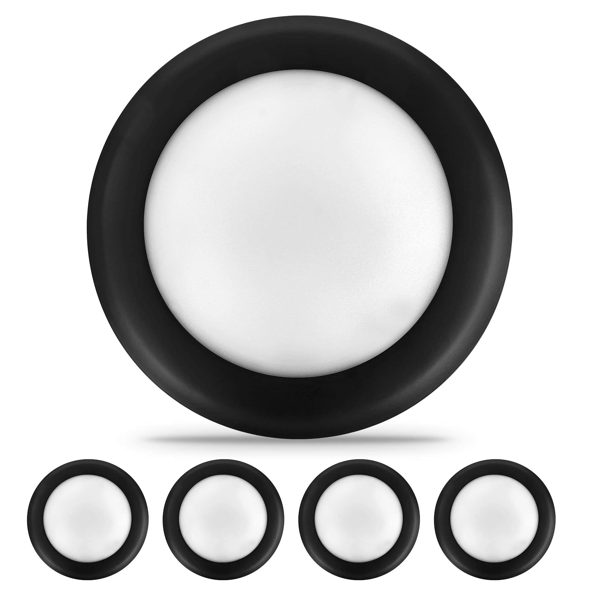 ECOELER 5/6 Inch LED Disk Light Flush Mount, Dimmable Recessed Retrofit Ceiling Light, 16.5W, 1000Lm, 4000K Cool White, Black Al