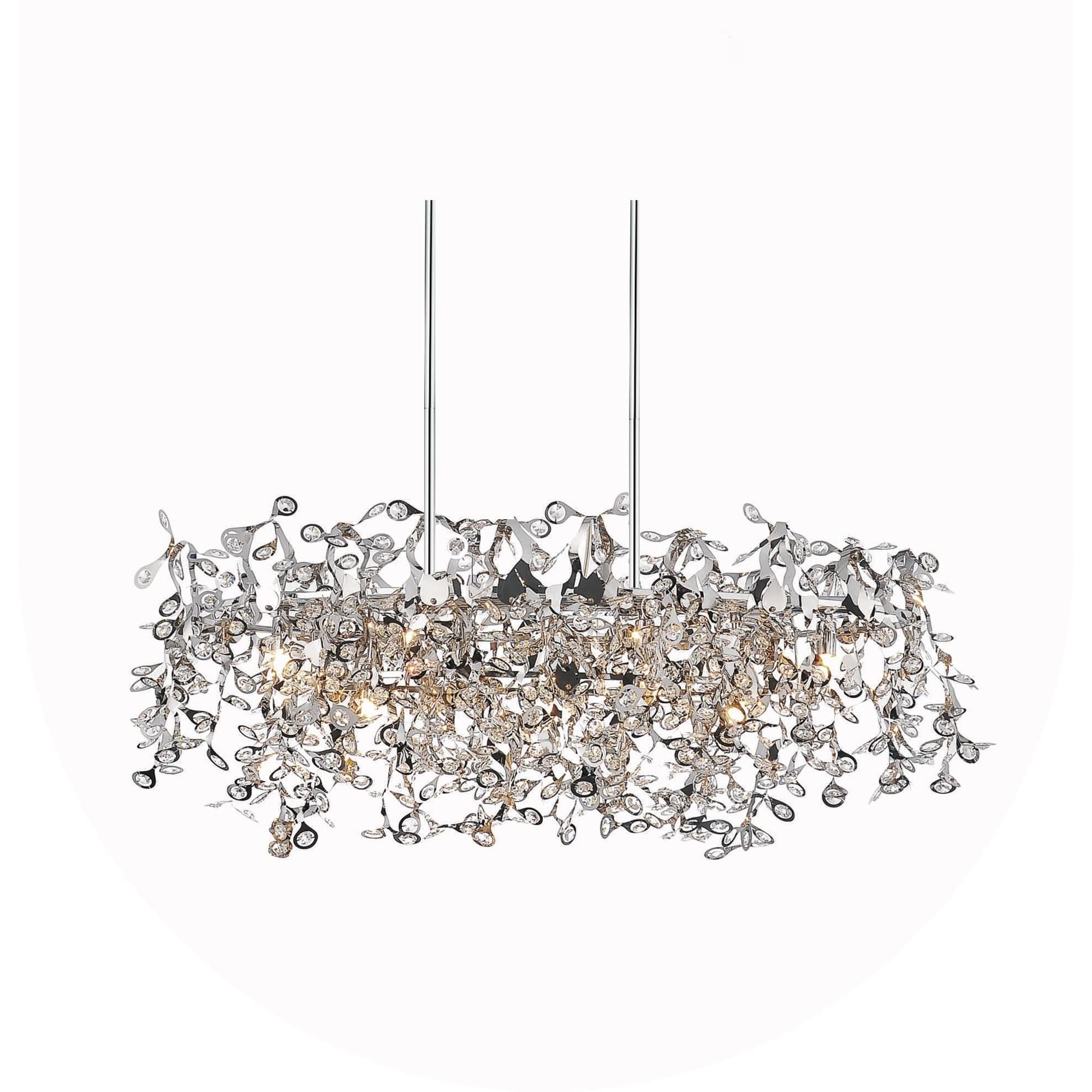 Cwi Lighting Flurry 7-Light Chrome Metal Chandelier - Contemporary Down Lighting Fixture