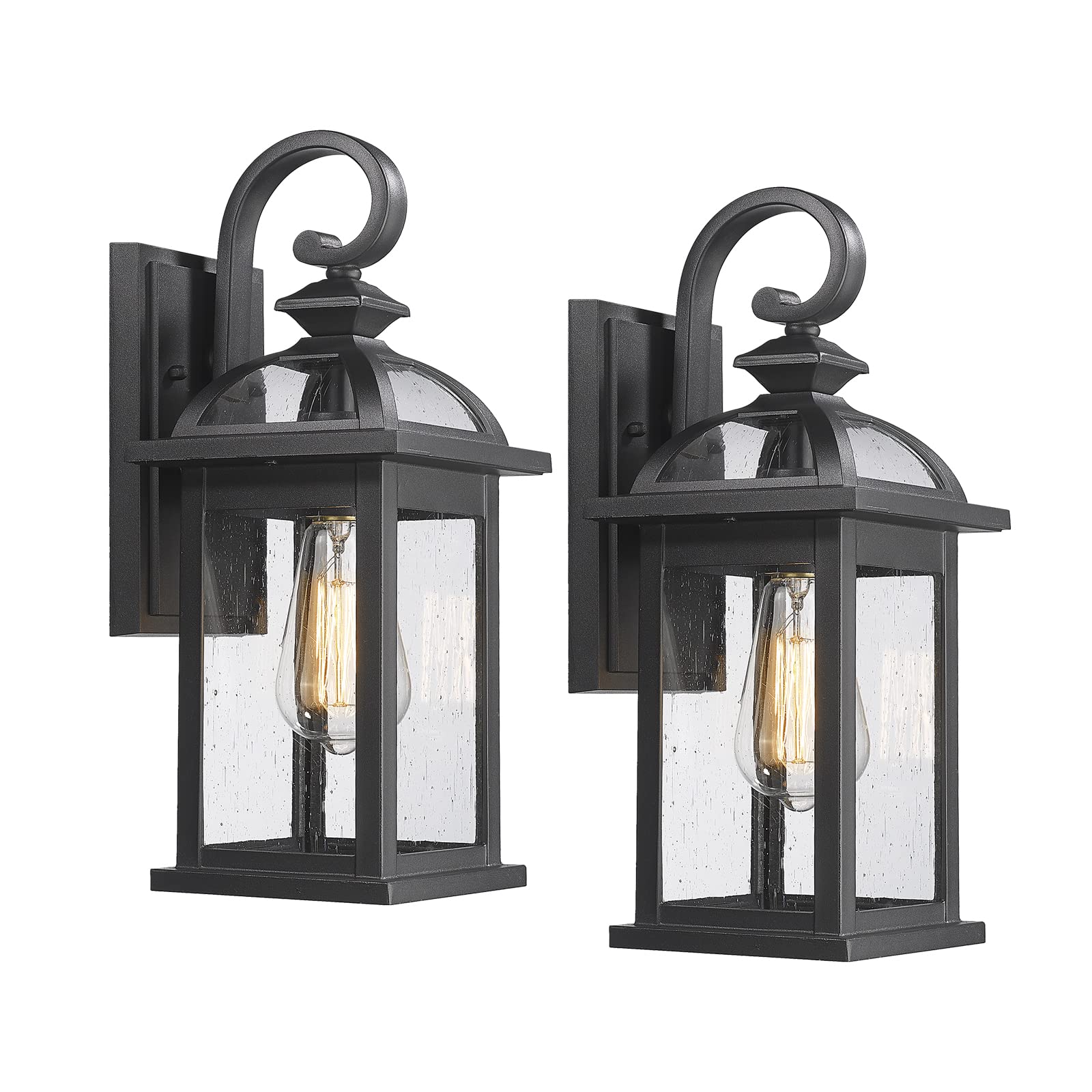 Darkaway Outdoor Lights Fixtures Wall Mount, Outdoor Wall Sconce with Seeded Glass Waterproof Outside Exterior Lights Fixture fo