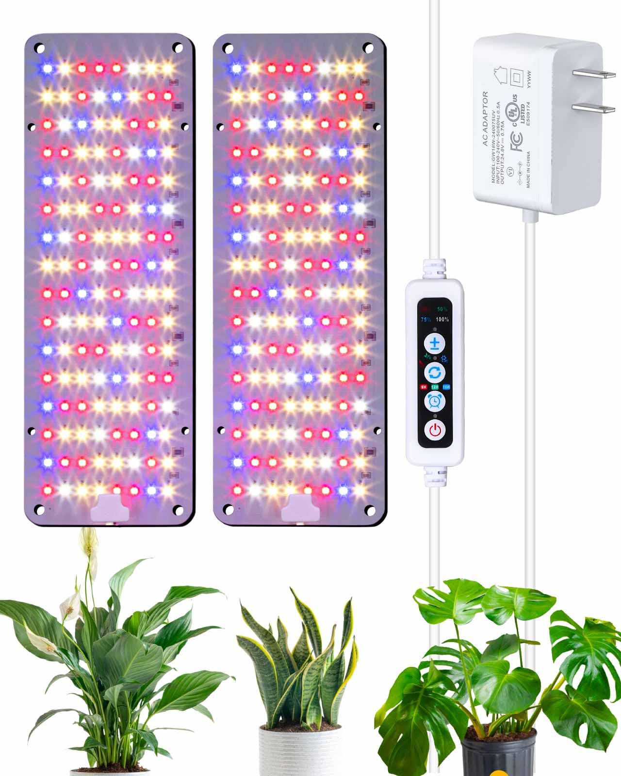 Aplant Grow Light, 0.04Inch Ultra Thin Led Grow Lights For Indoor Plants Full Spectrum With Timer, Dimmable Plant Light For Indoor Growing, 3 Spectral Modes Grow Light Strip For Germination,Growth,20W