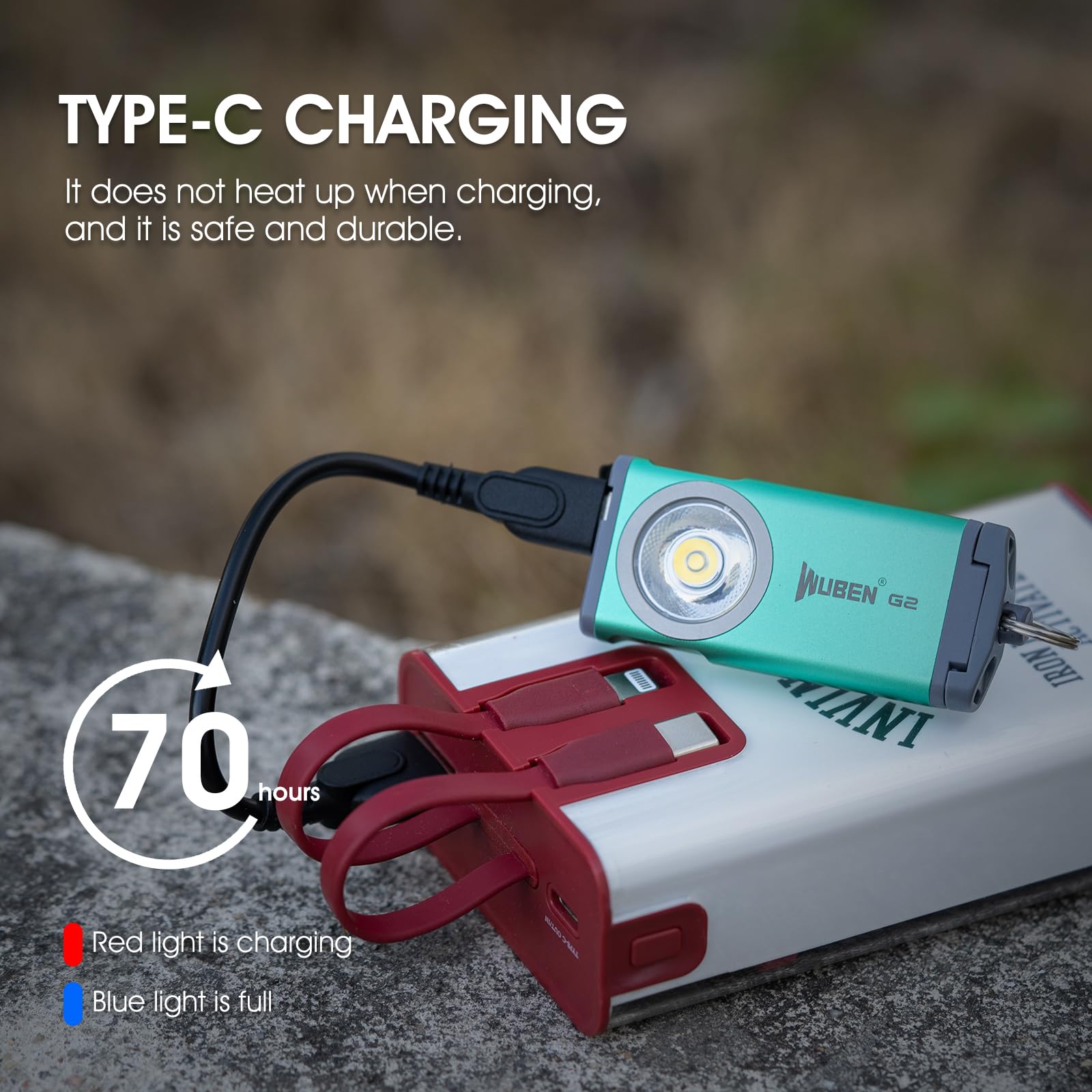 Wuben G2 Mini Flashlight Keychain, 500 Lumens Rechargeable Pocket Flashlight, 5 Modes Small Led Flashlight, Edc Keychain Brighte