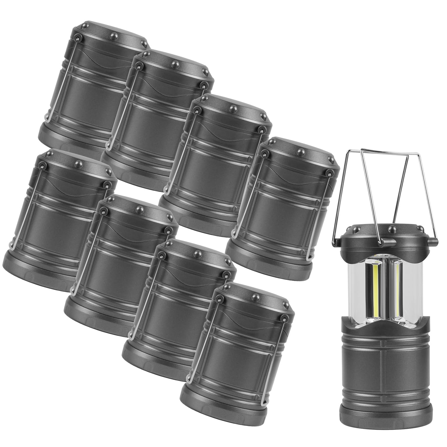 Lichamp 8 Pack LED Lantern Camping Light, Battery Operated Lanterns COB Super Bright for Power Outages Indoor Emergency Outdoor