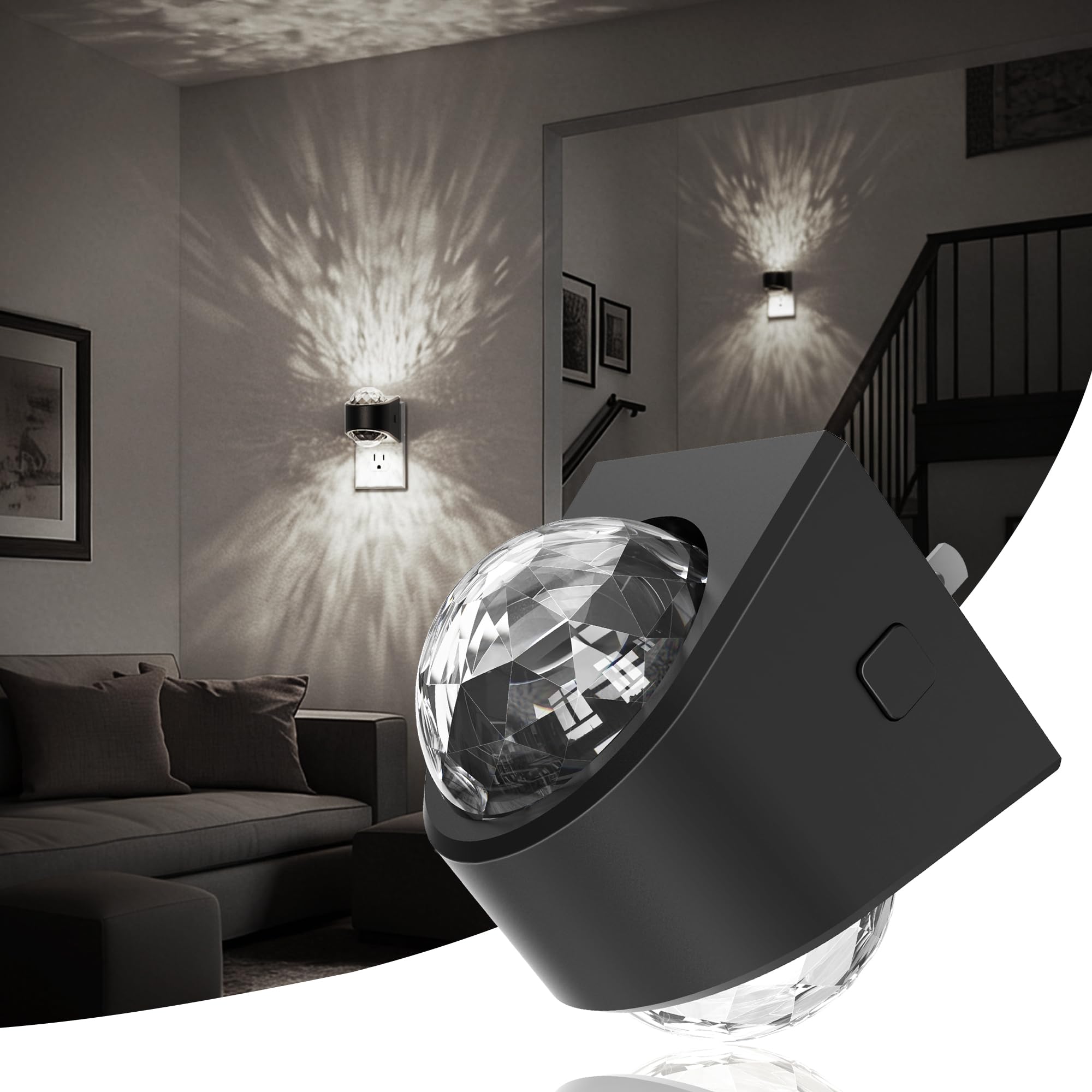 JandCase Night Lights Plug into Wall  Star Projector Night Light with 5000K Daily White  Automatic Galaxy Nightlight Plug in with Light Sensor for Bathroom Hallway Room Decor