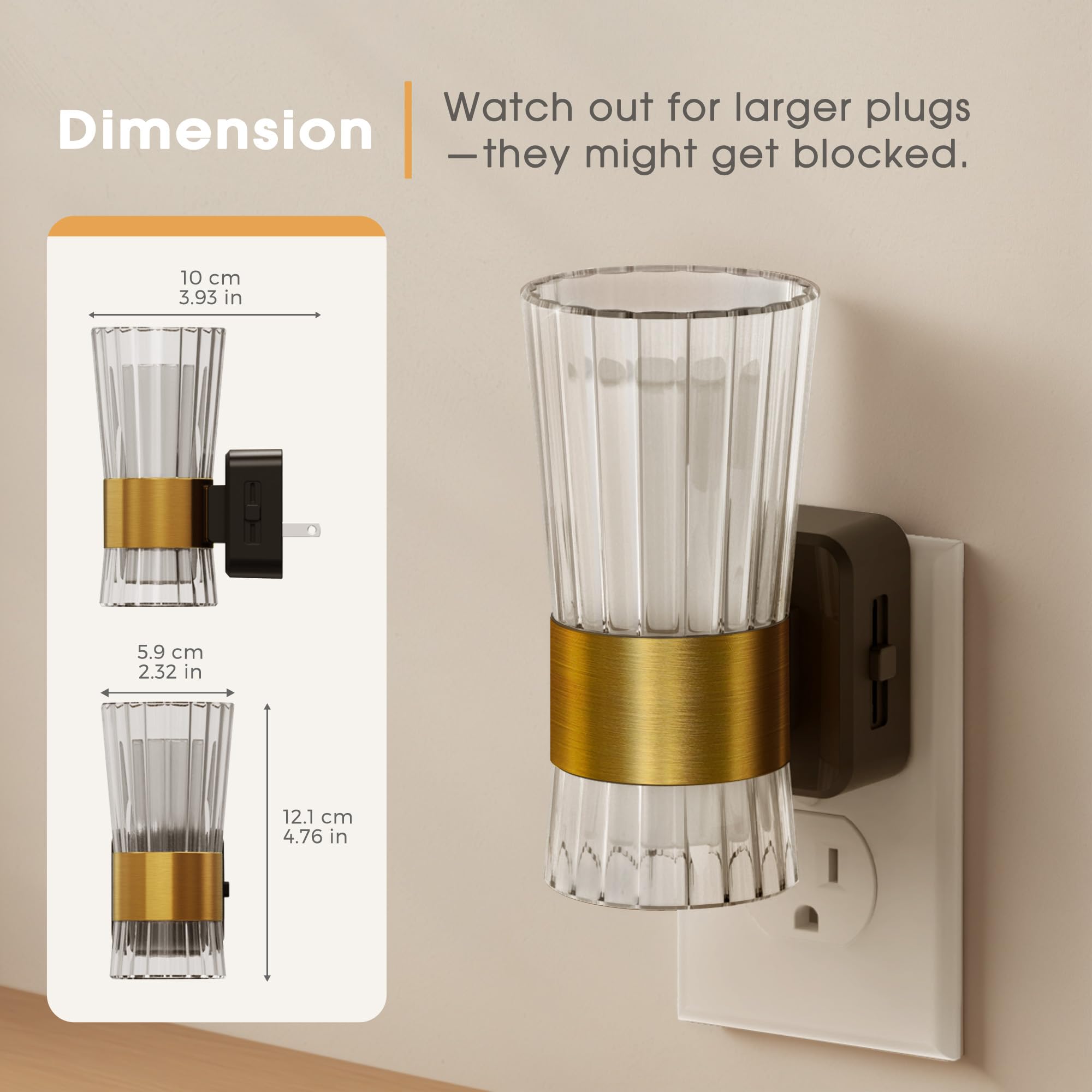 Briignite Night Lights Plug Into Wall, Dimmable Led Night Light For Kids, Dusk To Dawn Sensor, Adjustable Brightness 0-100Lm, So