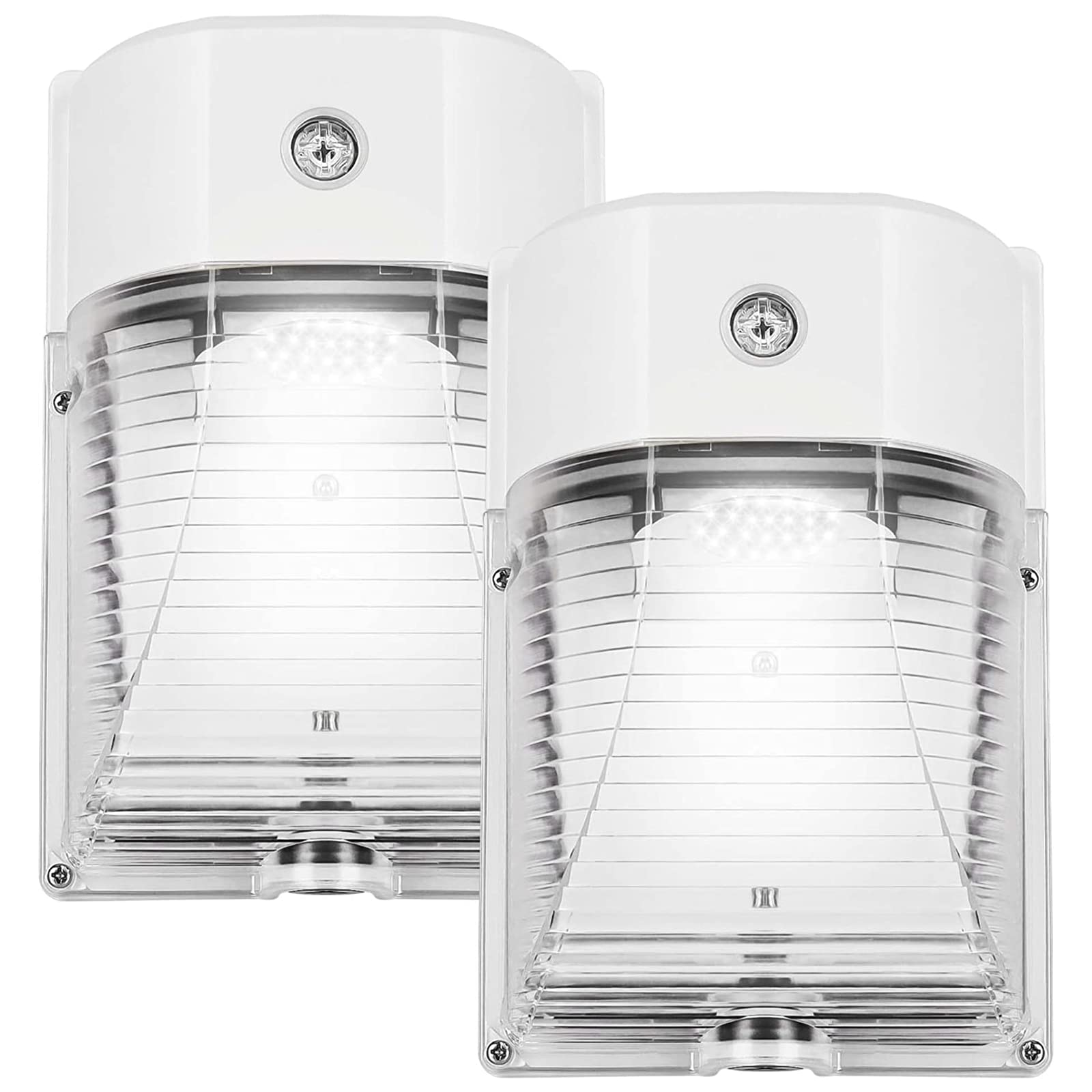 CINOTON 26W LED Wall Pack Light with Dusk to Dawn Sensor, 3000LM, IP65, 2 Pack, 5000K Daylight, Die-casting Aluminium