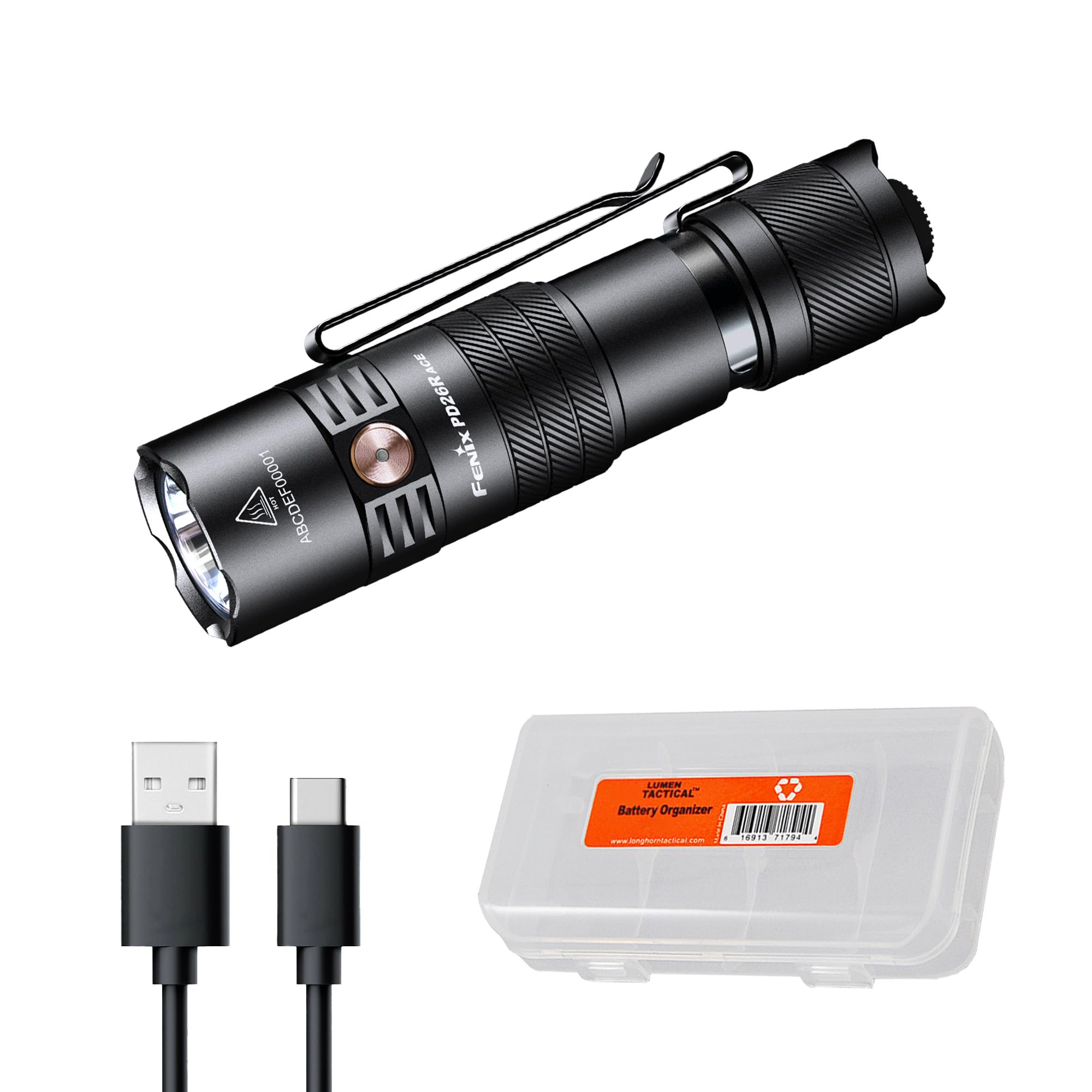 Fenix PD26R ACE 1300 Lumen Rechargeable EDC Flashlight with 3 Mode Sets USB-C Compact LED Dual Switch Waterproof for Everyday Ca