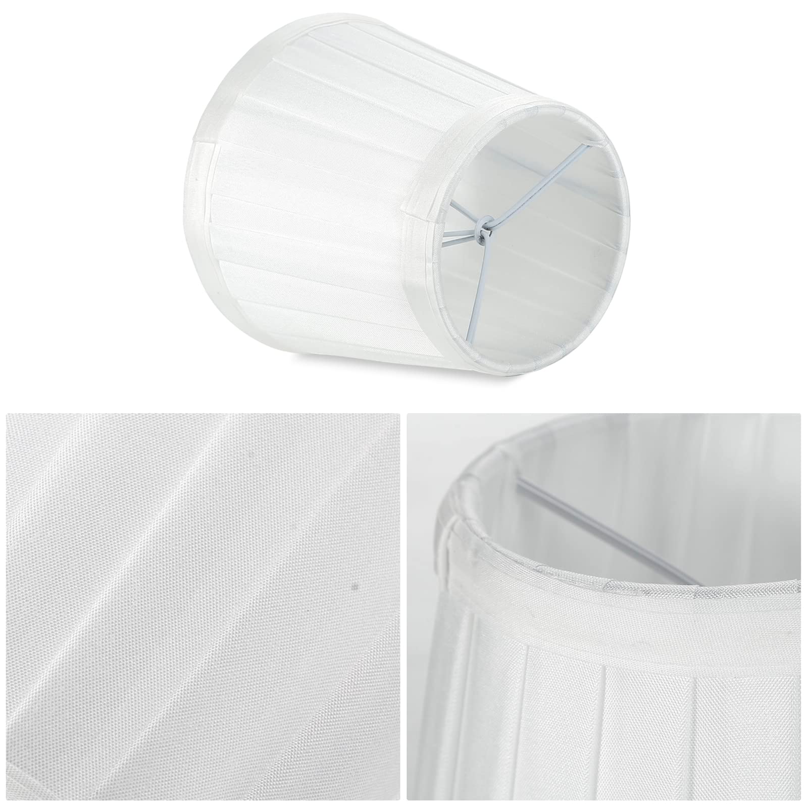 Fuloon Small Clip-On Lamp Shades, White Pleats, 3.3x4.3x4.7 in, 6 Pack