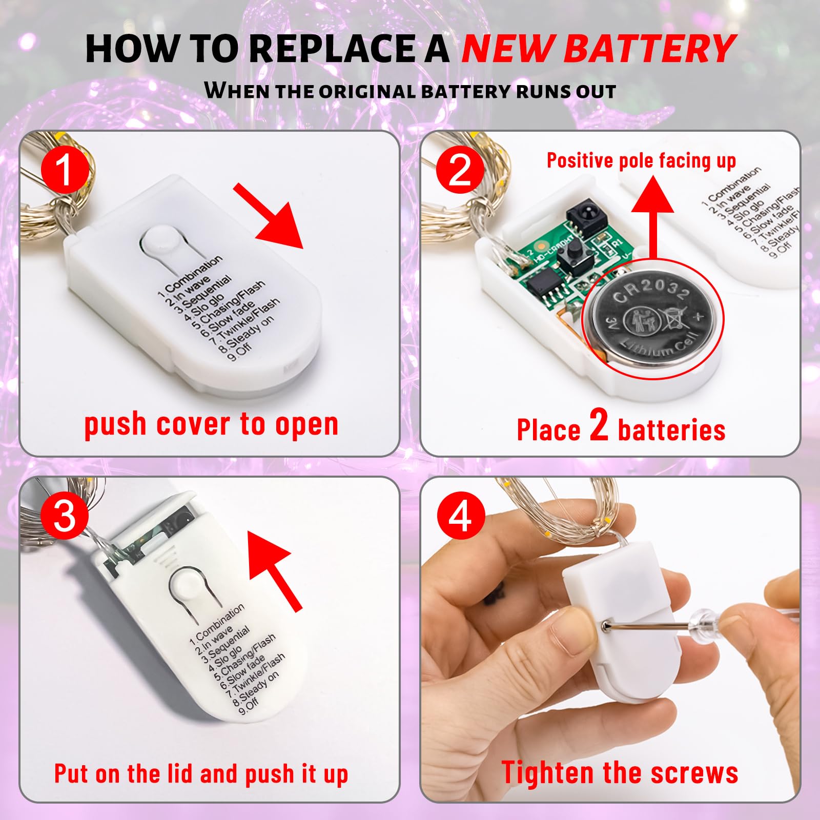 Sinamer 6Pcs Fairy Lights Battery Powered With Remote, 7Ft 20Leds Pink Twinkle Mini Lights With Timer, Waterproof Small Silver Wire Firefly Starry For Diy Wedding Party Christmas