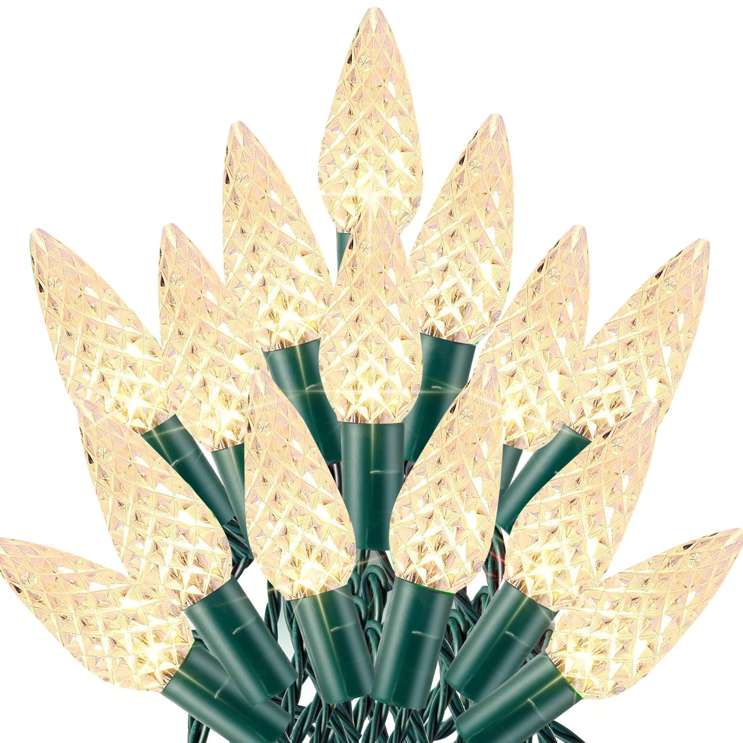 TW SHINE C6 Christmas String Lights, 200 LED 66 FT Christmas Lights Outdoor with 8 Modes Timer, Waterproof Connectable for Indoo