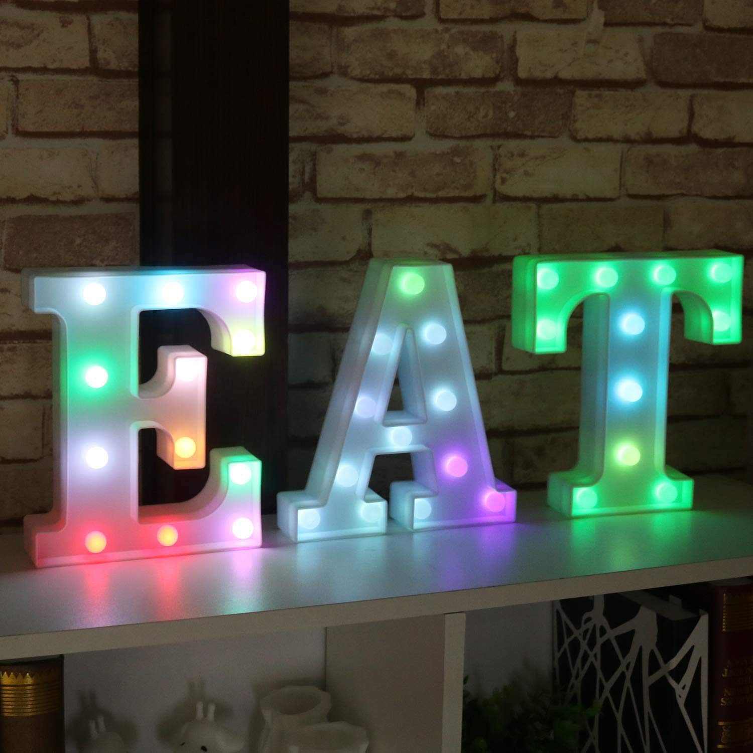 Pooqla Colorful Led Marquee Letter Lights - Remote Control, Rgb Plastic Decorations For Home & Parties, Model Jh-Qcbzm-23