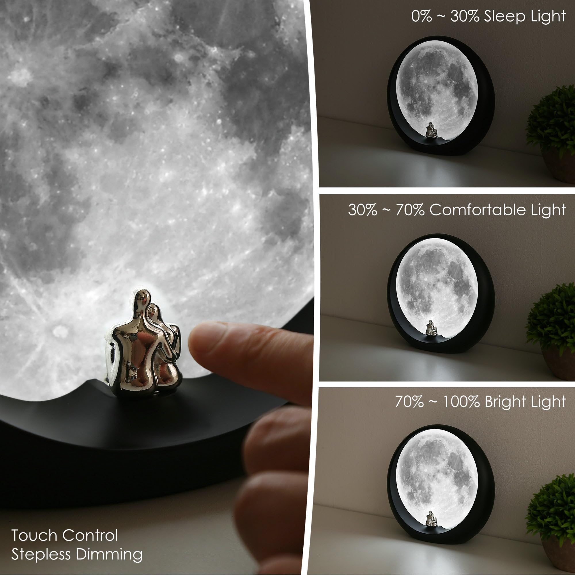Mamre Supermoon Lamp Non-Rechargeable Night Light Couple? Gift For Wedding Anniversary Valentine? Day Birthday Christmas
