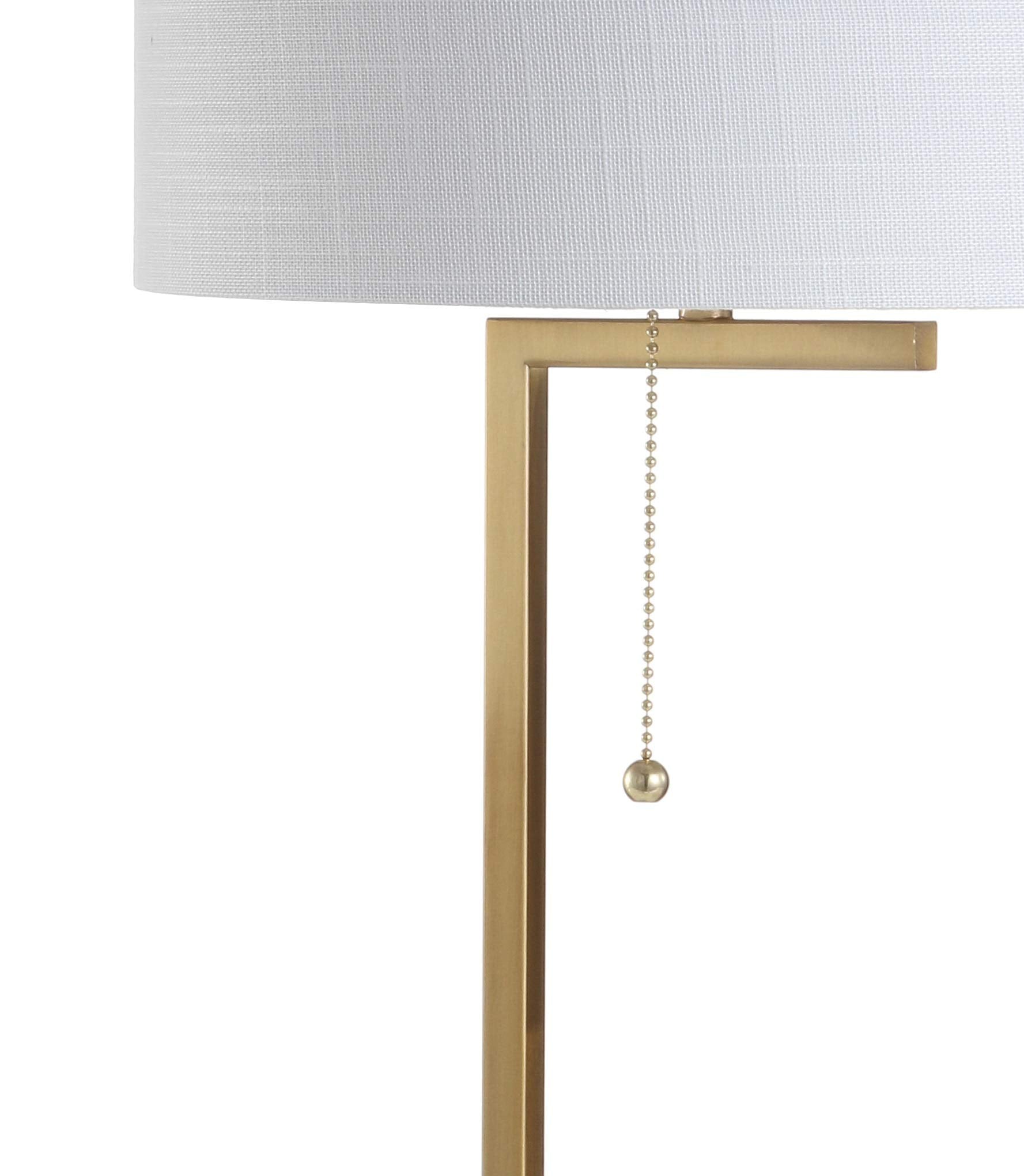 JONATHAN Y Alyssa 24.5in Metal/Marble LED Table Lamp, Brass Gold/White, Model JYL1043A, Contemporary Design for Bedroom, Living Room, Office