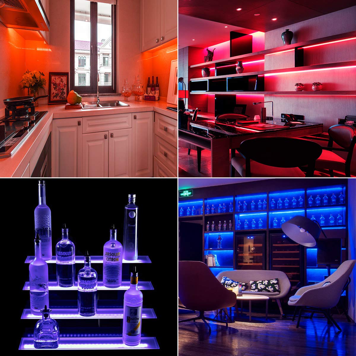 Lepro LED Strip Lights, 32.8ft RGB, 300 LEDs, 12V Power Supply, Flexible Color Changing, Model 410084-RGB-US-NF-a