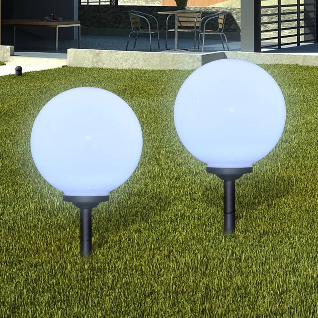 vidaXL Garden Lamp 2 pcs, LED Solar Walkway Light with Ground Spike, Landscape Path Light, Sidewalk Lighting for Garden Backyard