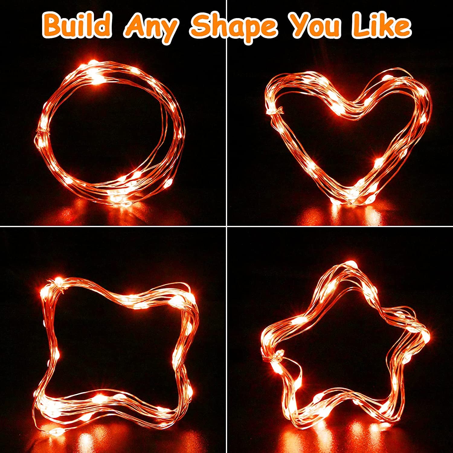 BOLWEO Valentines Day Decoration Red Fairy Lights Battery Operated, 3 Pack 10Ft 30 LED String Lights Lights, Diwali Halloween Li