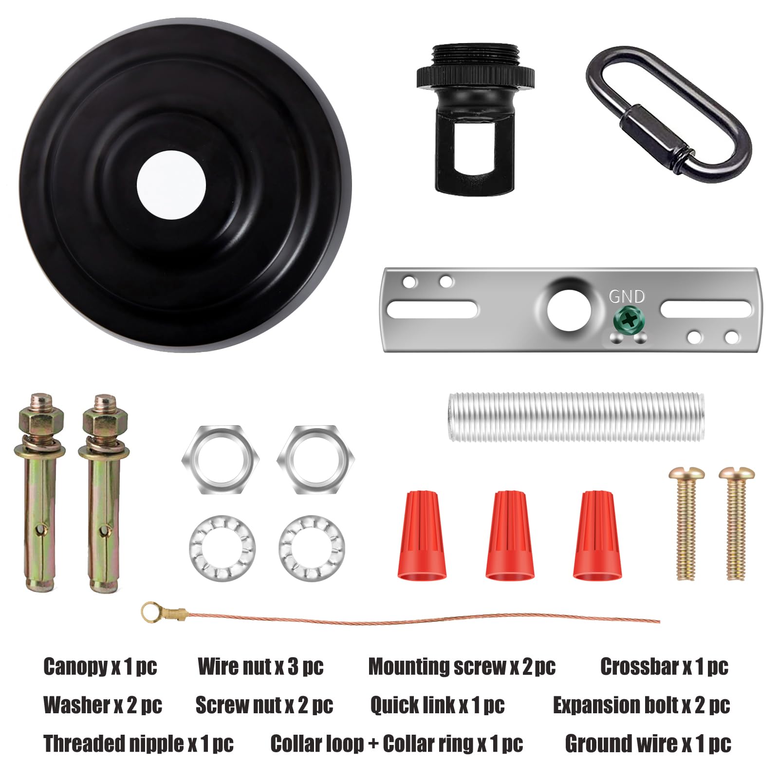 MAYOMAJO 6 Inch Light Canopy Kit, Heavy Duty Replacement Cover Plate for Chandelier, Pendant, Swag Light - Black, Model X-BK-6