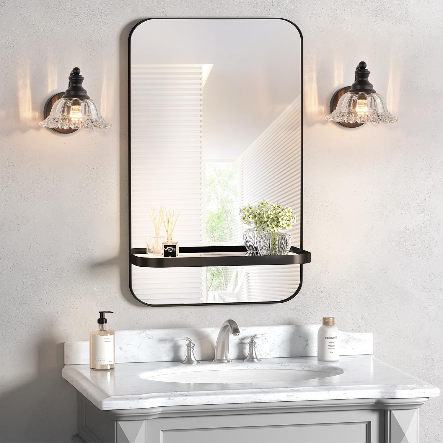 Xiedun Vanity Light Black Wall Sconces Farmhouse Bathroom Sconces