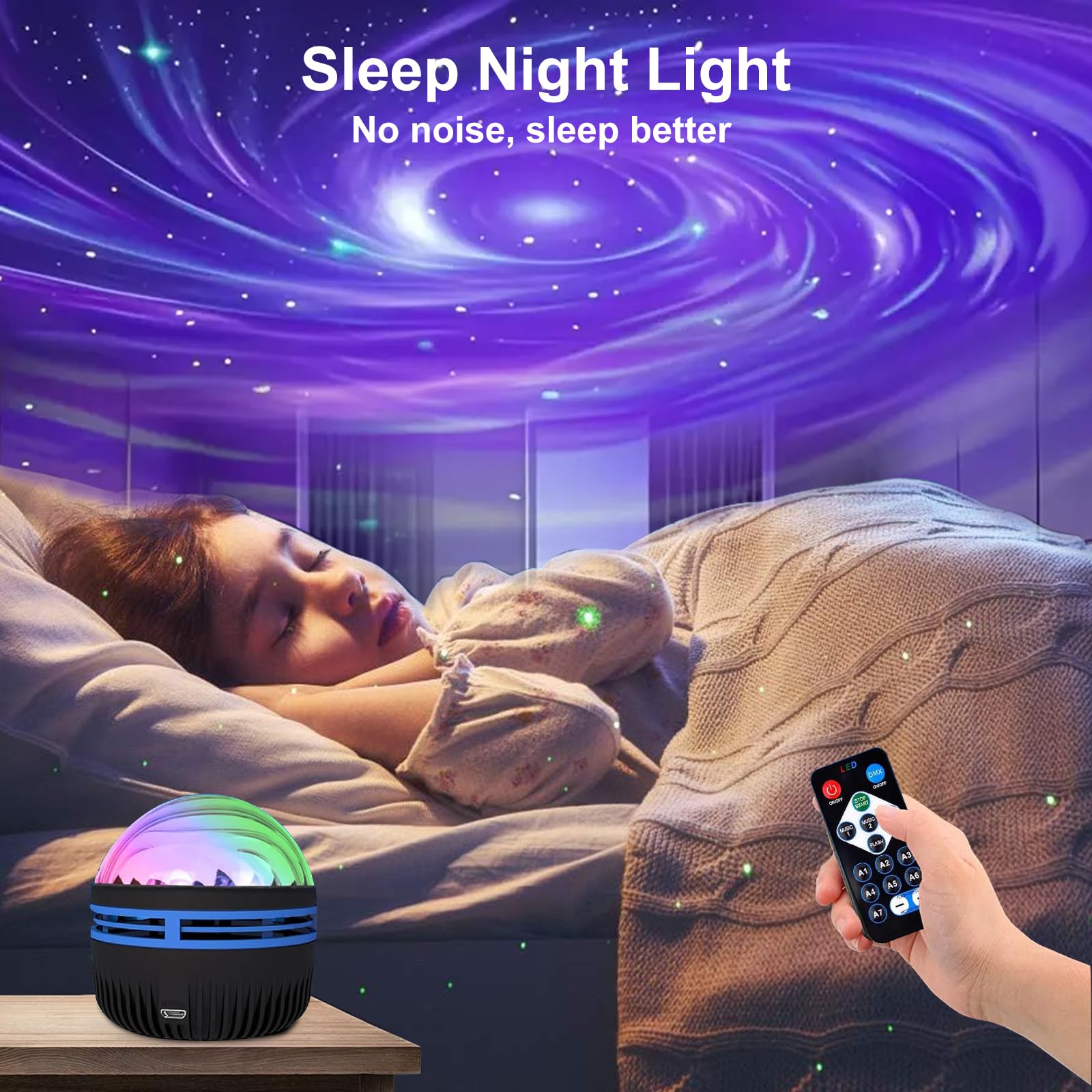 Maxrock Galaxy Projector Black Hole Projector With Remote Control For mature-themeds Bedroom Decoration  Party  Nebula Lamp Night Light For Kid Gifts