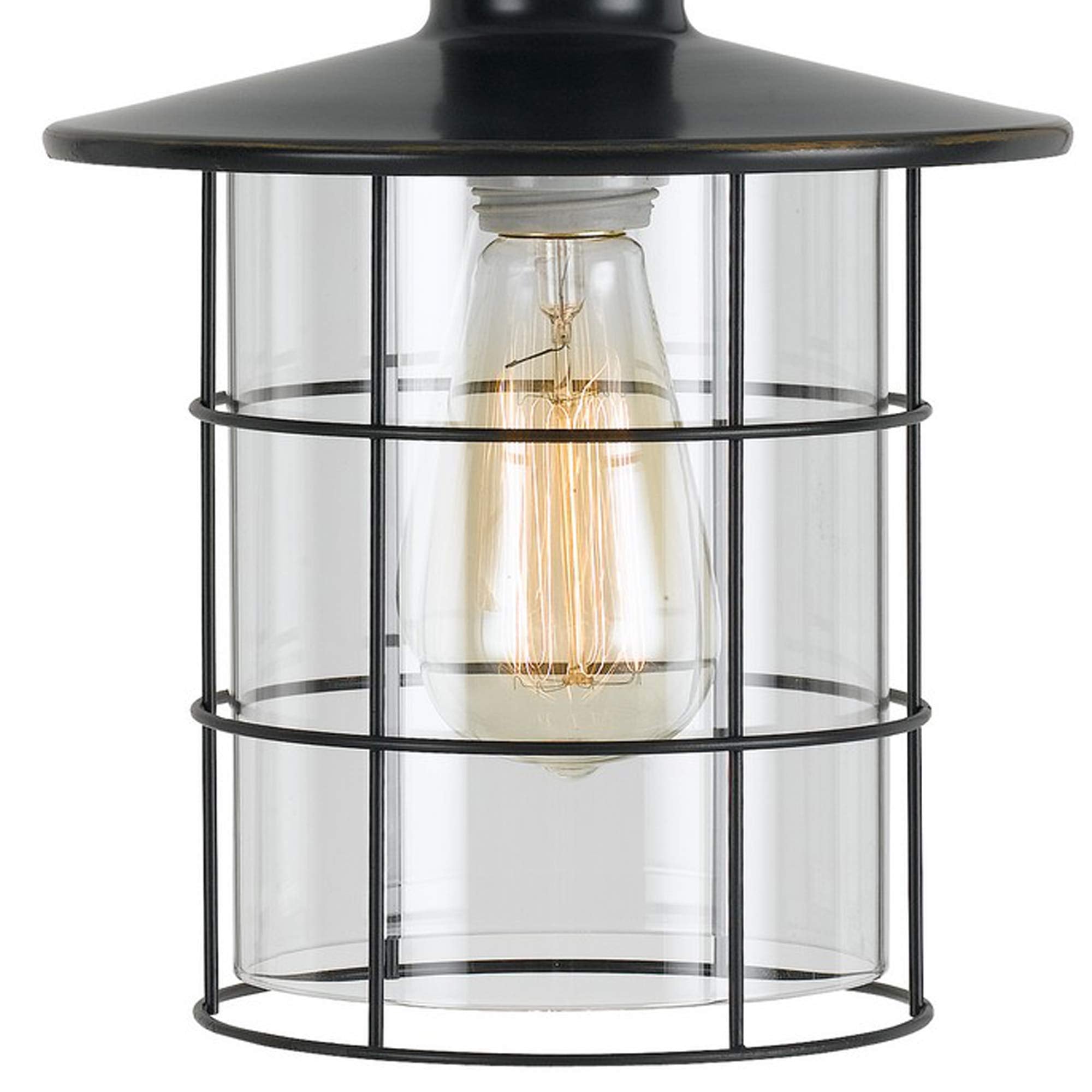 Benjara Bm233413 25 In. Metal Downbridge Design Desk Lamp With Caged Shade, Dark Bronze