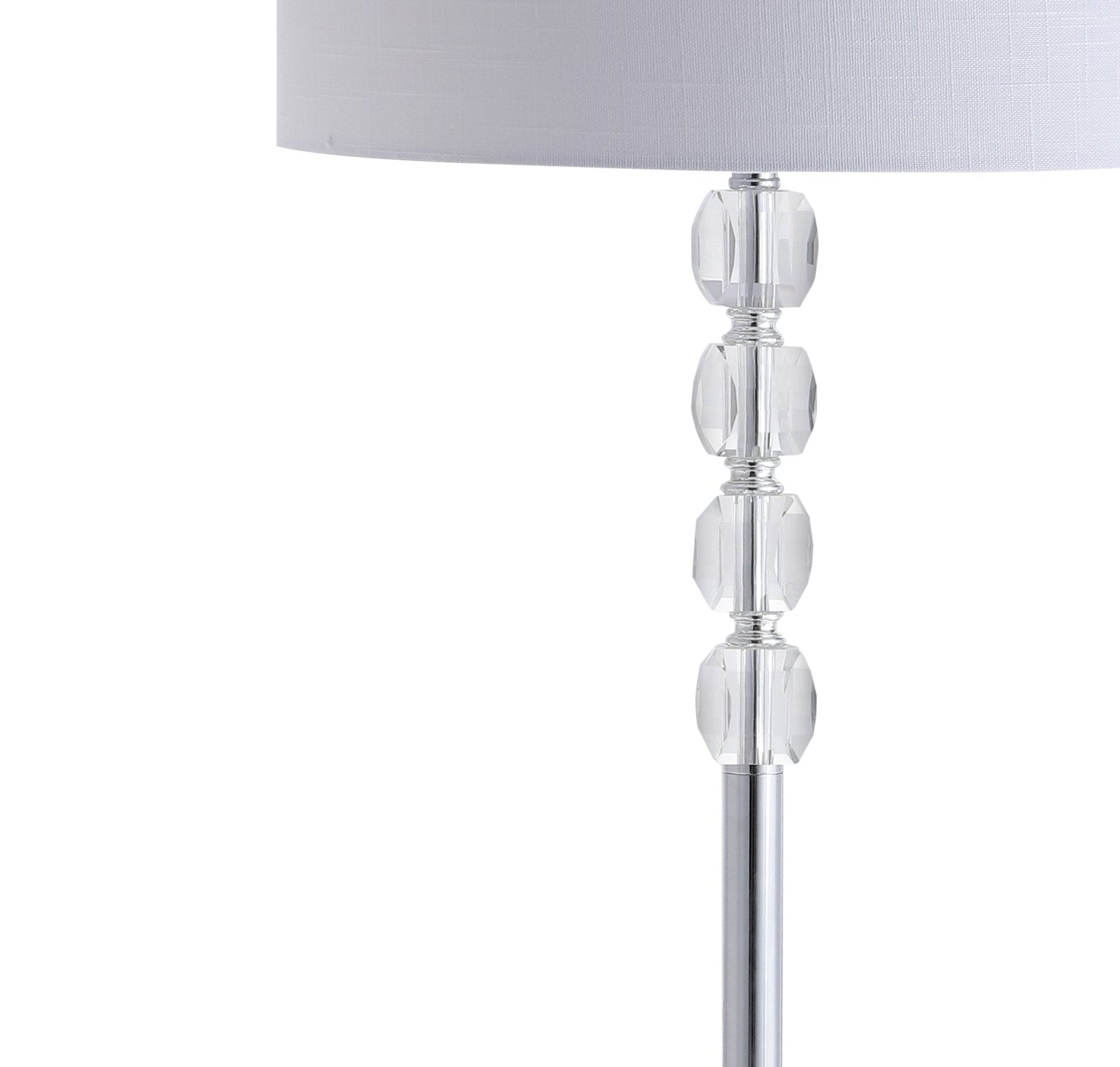 JONATHAN Y LED Floor Lamp, Crystal/Metal, Model JYL2028A, 59.5in, Clear/Chrome, Contemporary Glam for Living Room, Bedroom, Office