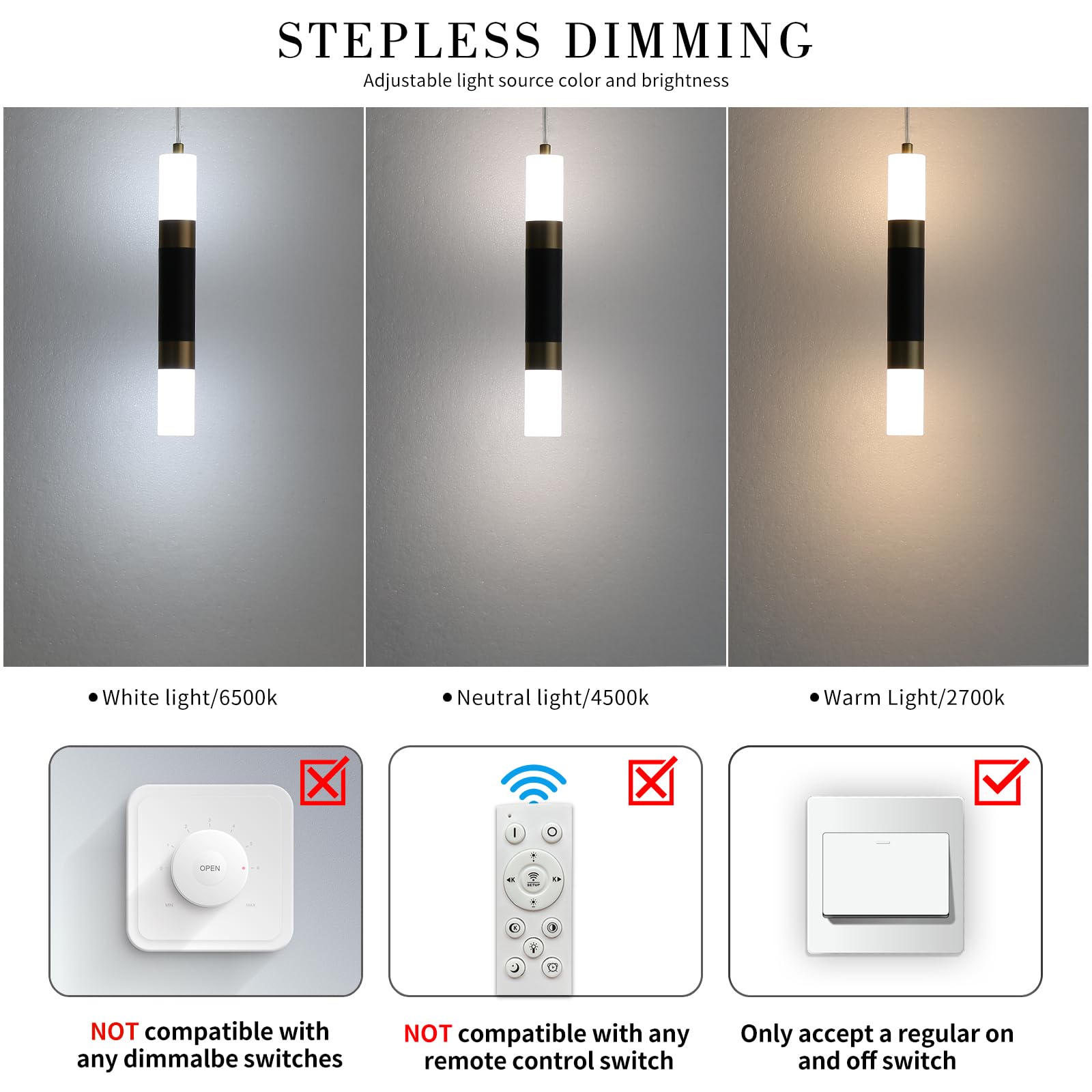 Daoseolo Modern Kitchen Island Pendant Light - Black Gold LED, 3 Color Options, Mini Linear Acrylic, 1 Pack, Model TC-HJSTDD-1pcs