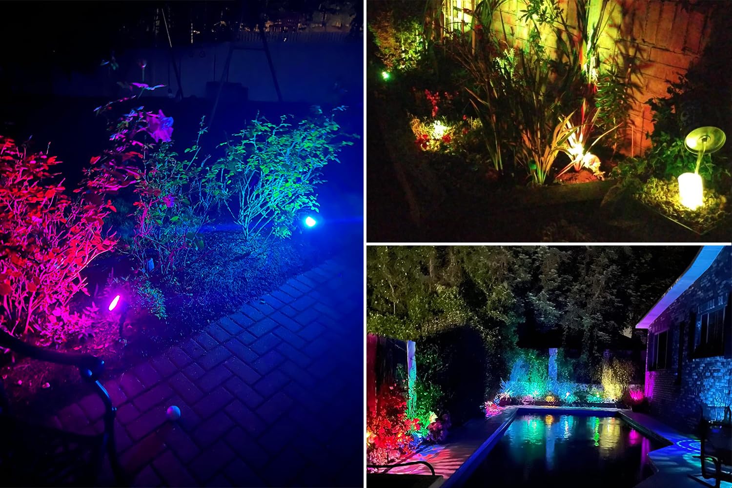 20W Spotlights Outdoor, 120V 1000Lm Rgb Led Spot Lights Outdoor With Transformer & Remote, 12 Colors 19 Modes, Ip65 Waterproof 46.5Ft Cord Outdoor Landscape Lights For Yard Garden, Ul Listed, 4 Pack