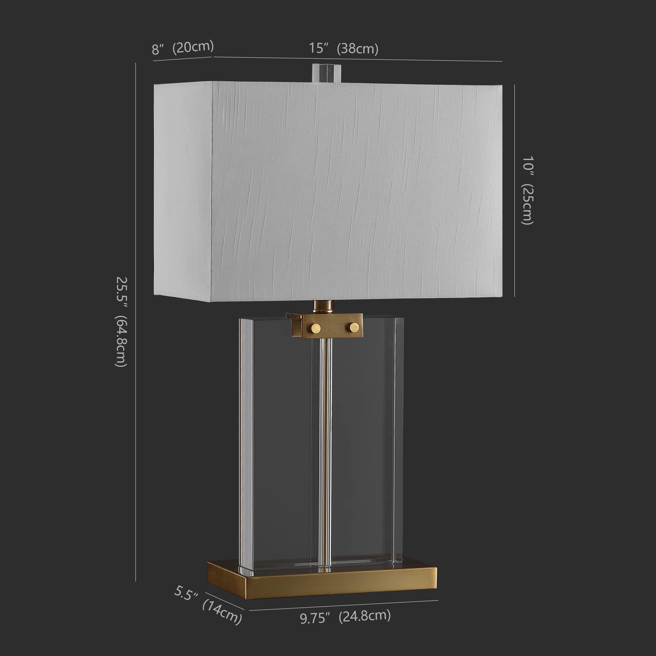 SAFAVIEH Couture Lighting - Maddock 25.5-Inch Crystal Table Lamp - Clear & Gold - Modern Sculpted Body Design - Ideal for Living
