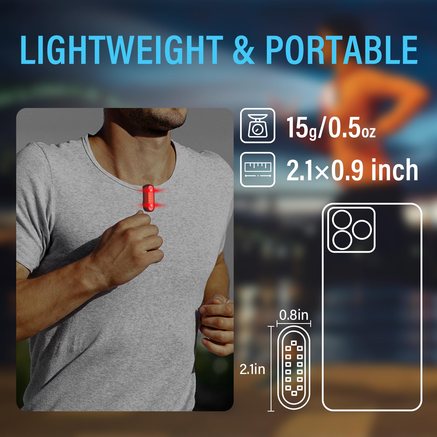 Running Lights for Runners, Rechargeable Walking Light for Night Walking, Portable Hands Free Flashlight for Walkings Dog, Safet