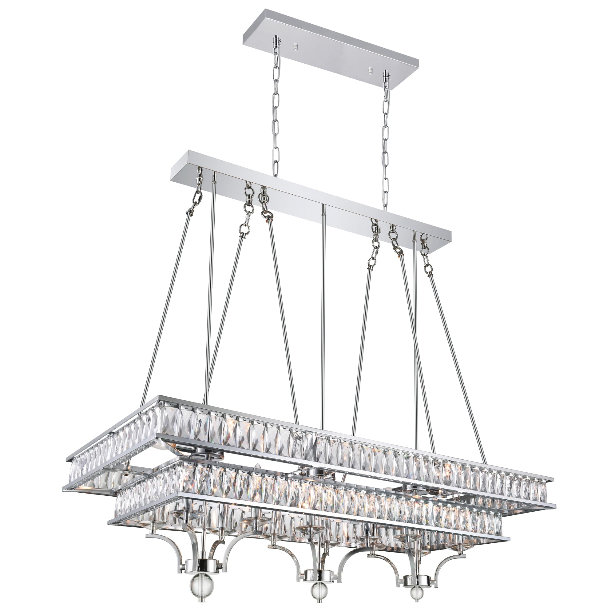 Cwi Lighting Shalia 20-Light Chrome Island Chandelier - Stylish Metal Fixture