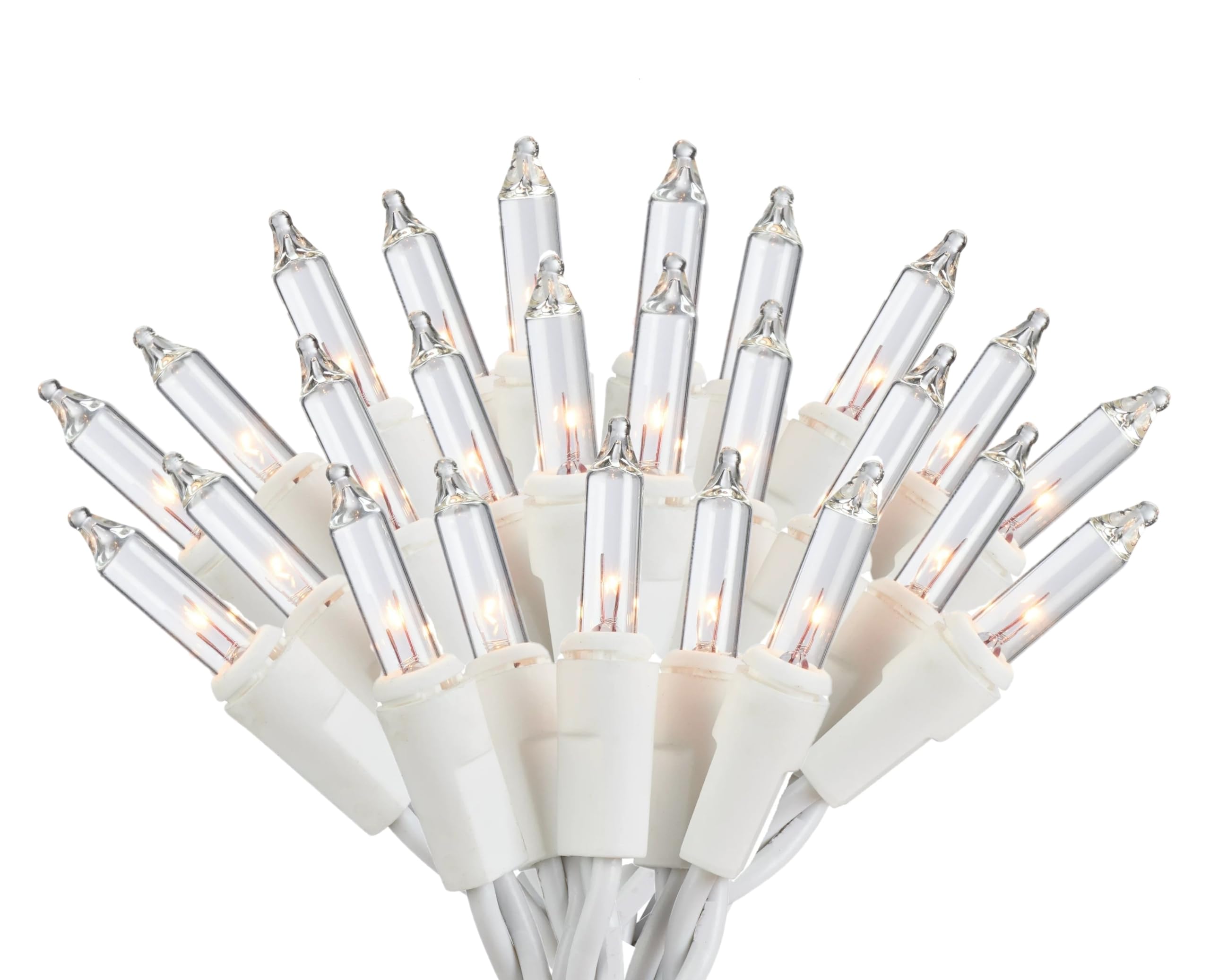 Dobar 100 Count White Christmas Tree Lights On White Wire - Indoor/Outdoor, Ul Listed, Static & Flashing