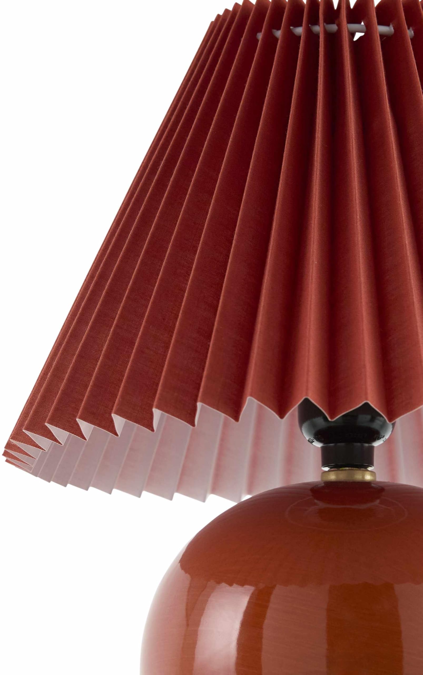 Boutiquerugs Shcheglovo Boho Ceramic Bedside Table Lamp For Bedroom Nightstand - End Side Lighting For Living Room - Red - 12''